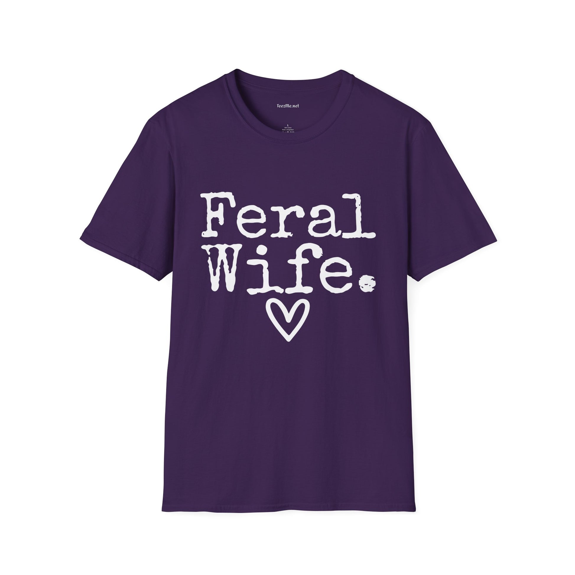 Feral Wife (white) Unisex Softstyle T-Shirt 100% Cotton Graphic