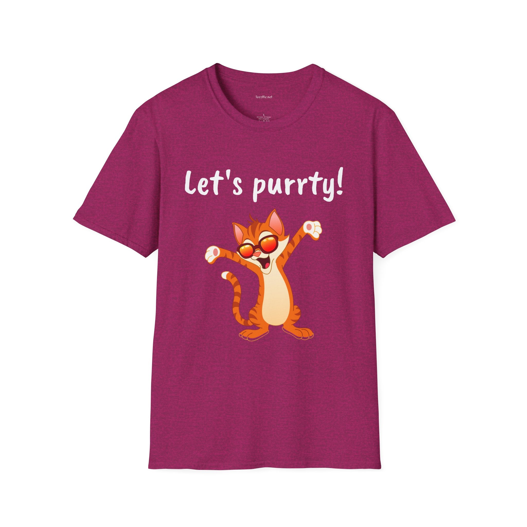 Let's purrty! - Unisex Softstyle T-Shirt 100% Cotton Graphic