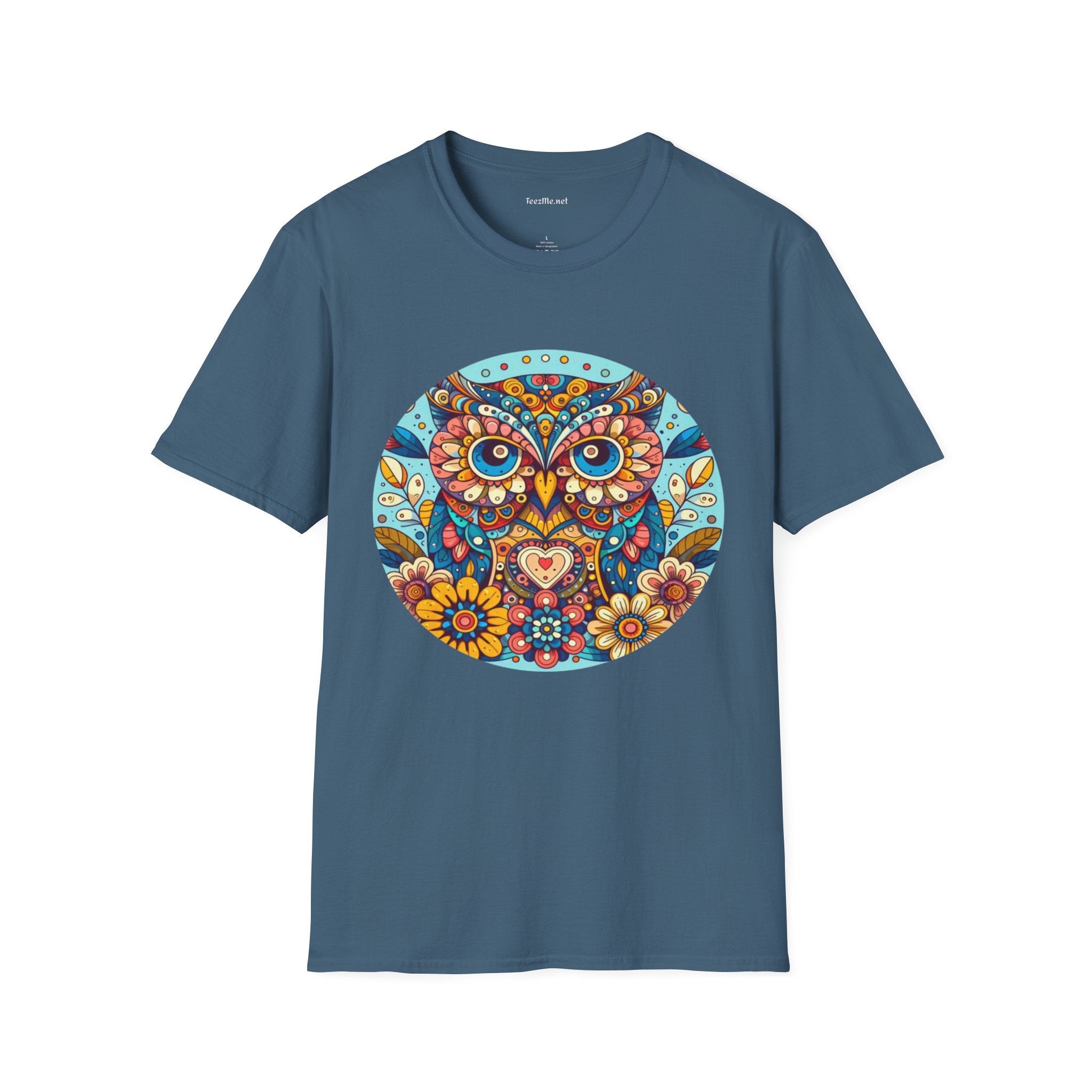 Floral Owl (1) Unisex Softstyle T-Shirt 100% Cotton Graphic
