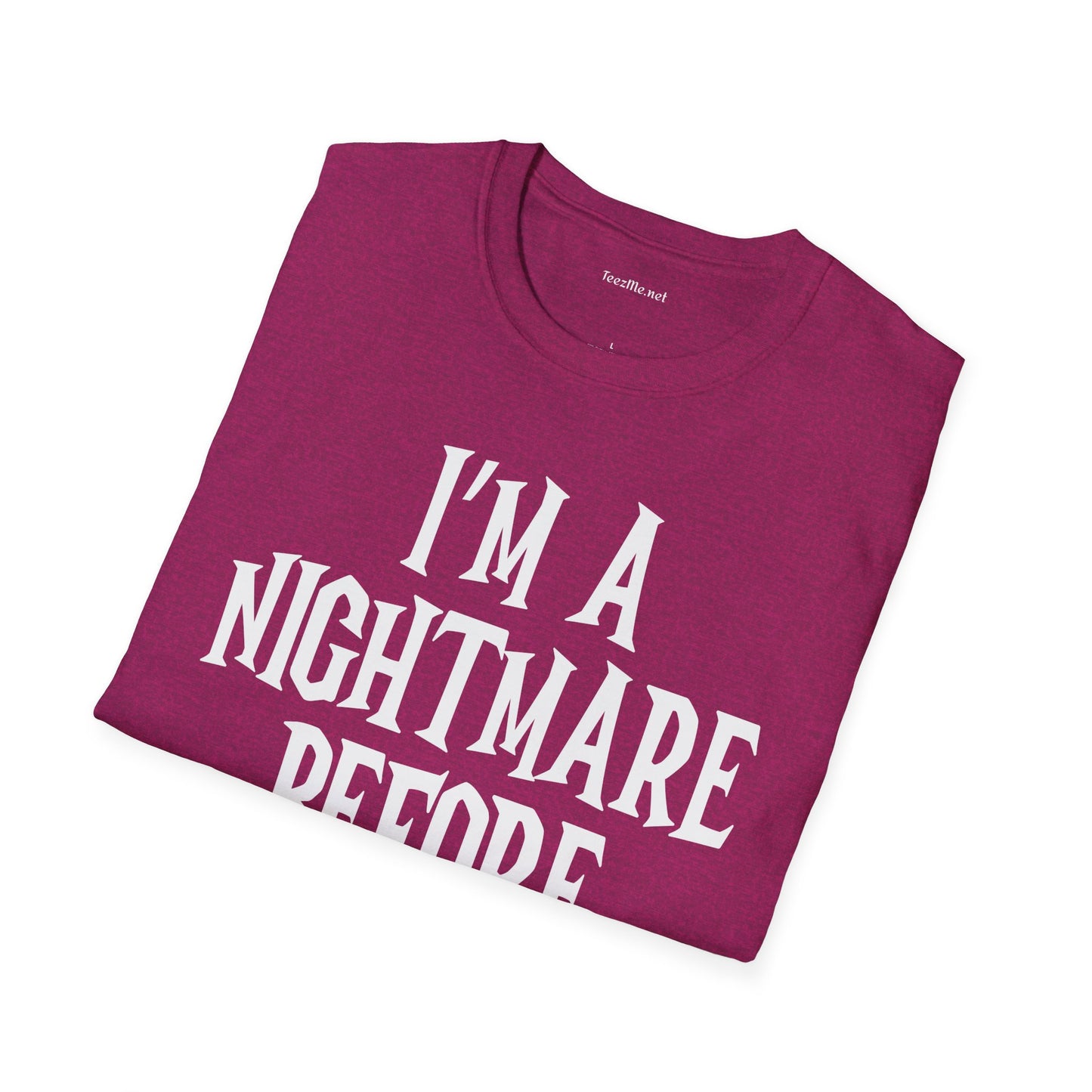 I'm a Nightmare Before Coffee Unisex Softstyle T-Shirt 100% Cotton Graphic