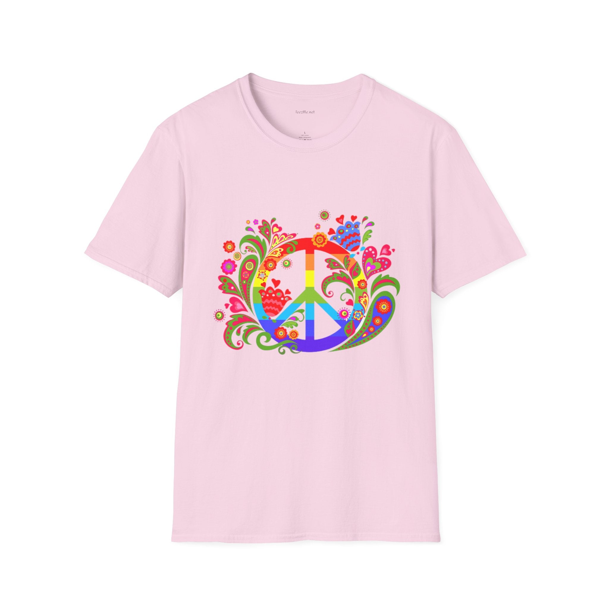 Peace sign illustration - Unisex Softstyle T-Shirt 100% Cotton Graphic