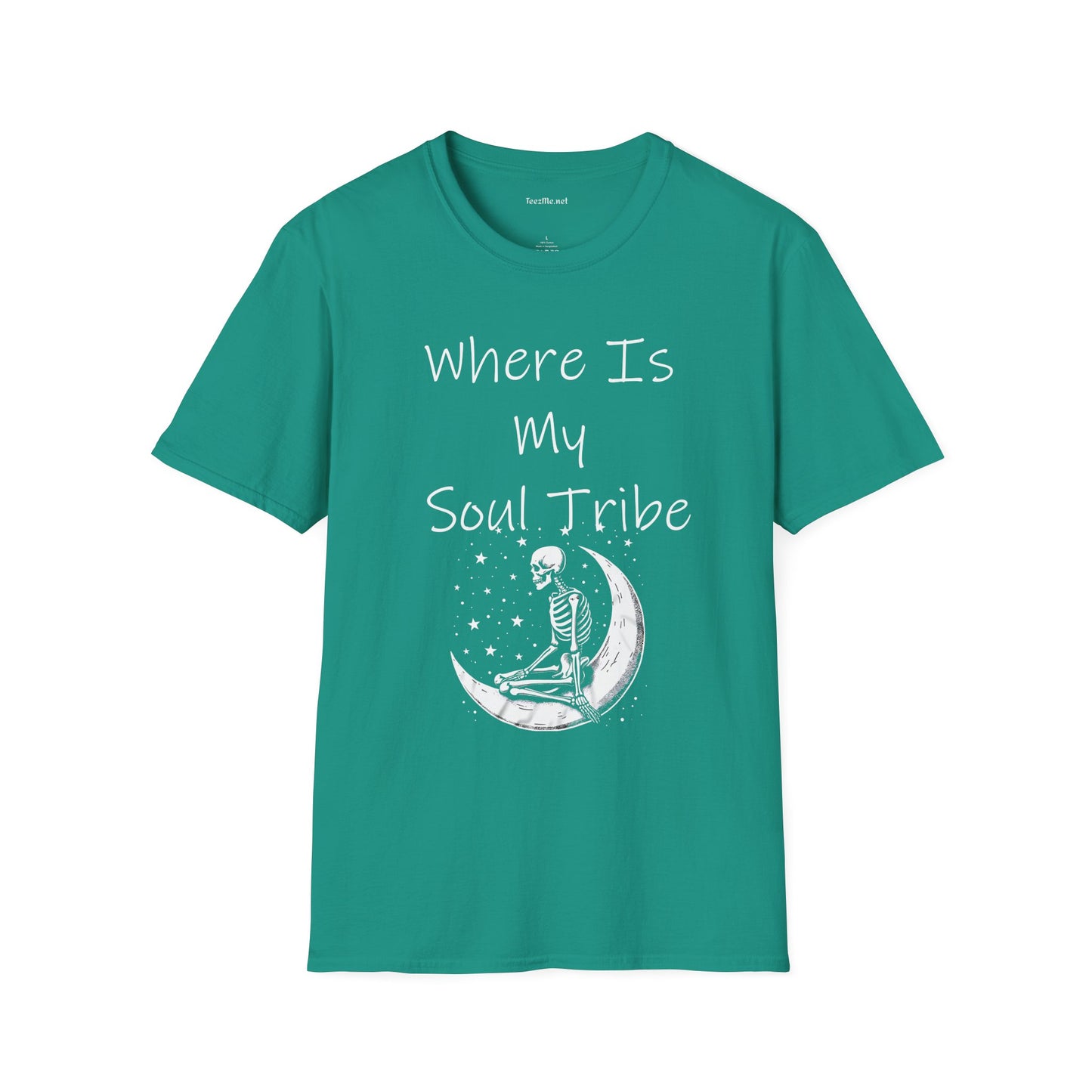Where Is My Soul Tribe with Skeleton Unisex Soft Style T-Shirt 100% Cotton Graphic
