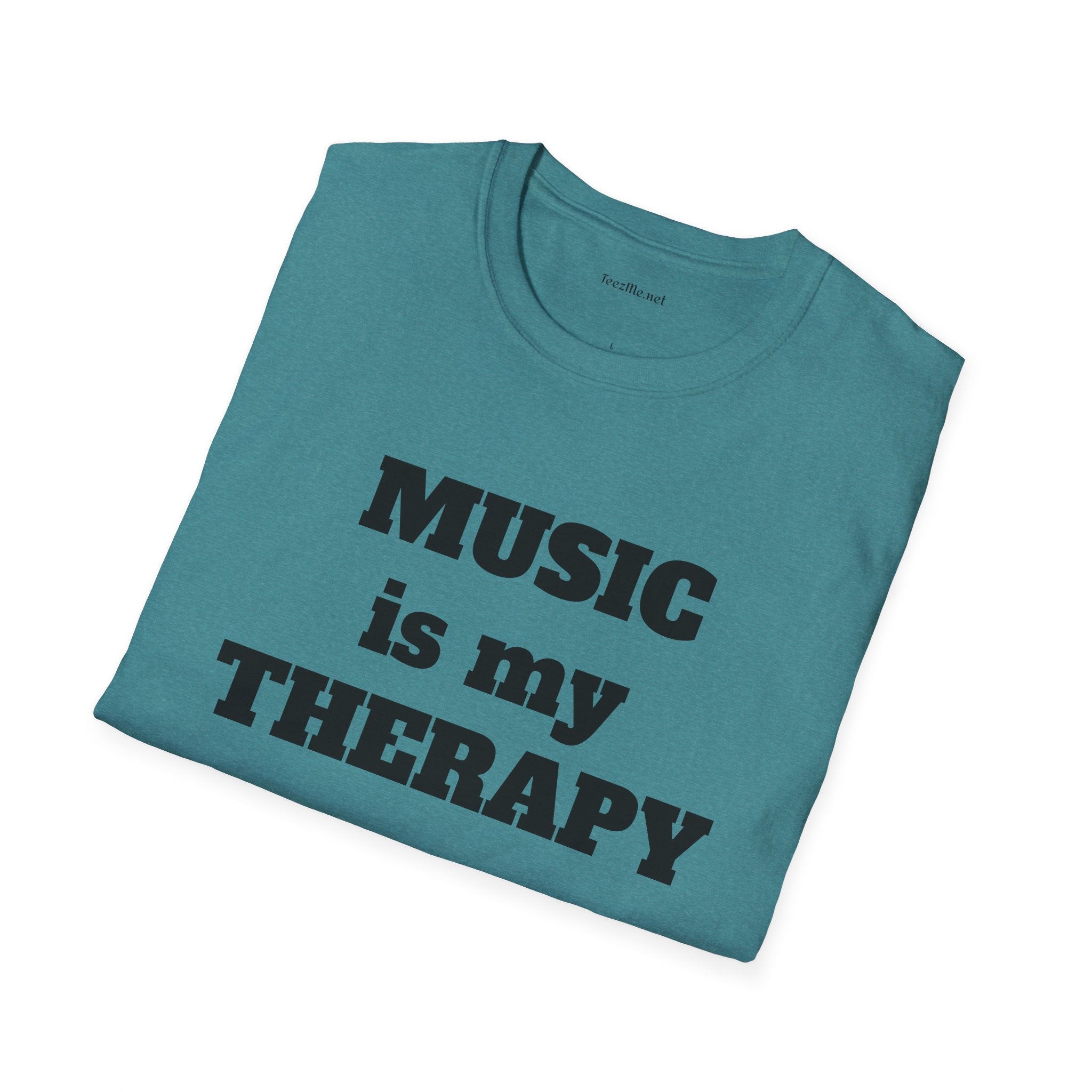 Music is my Therapy Unisex Softstyle T-Shirt 100% Cotton Graphic