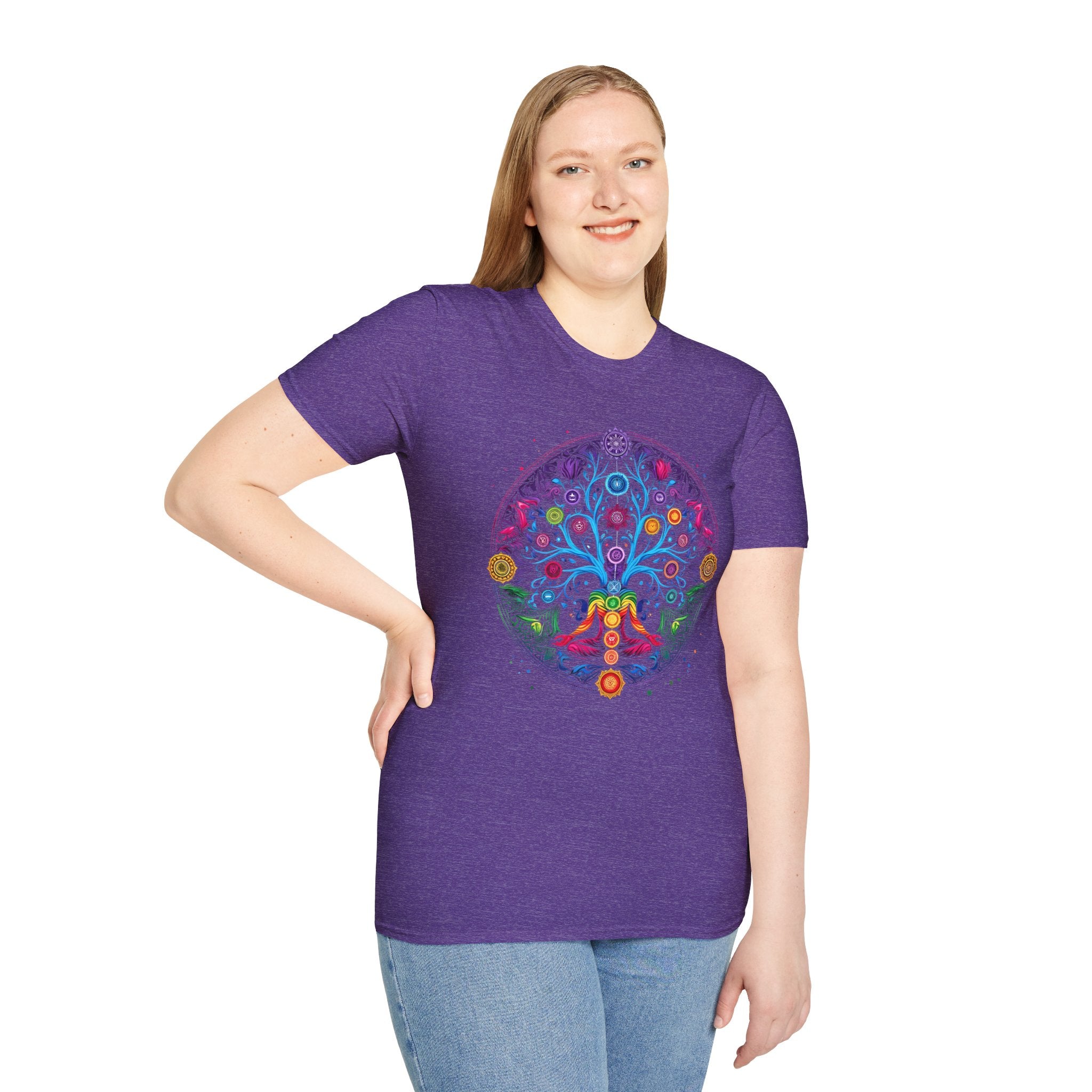 Chakra with Moon  Unisex Softstyle T-Shirt 100% Cotton Graphic
