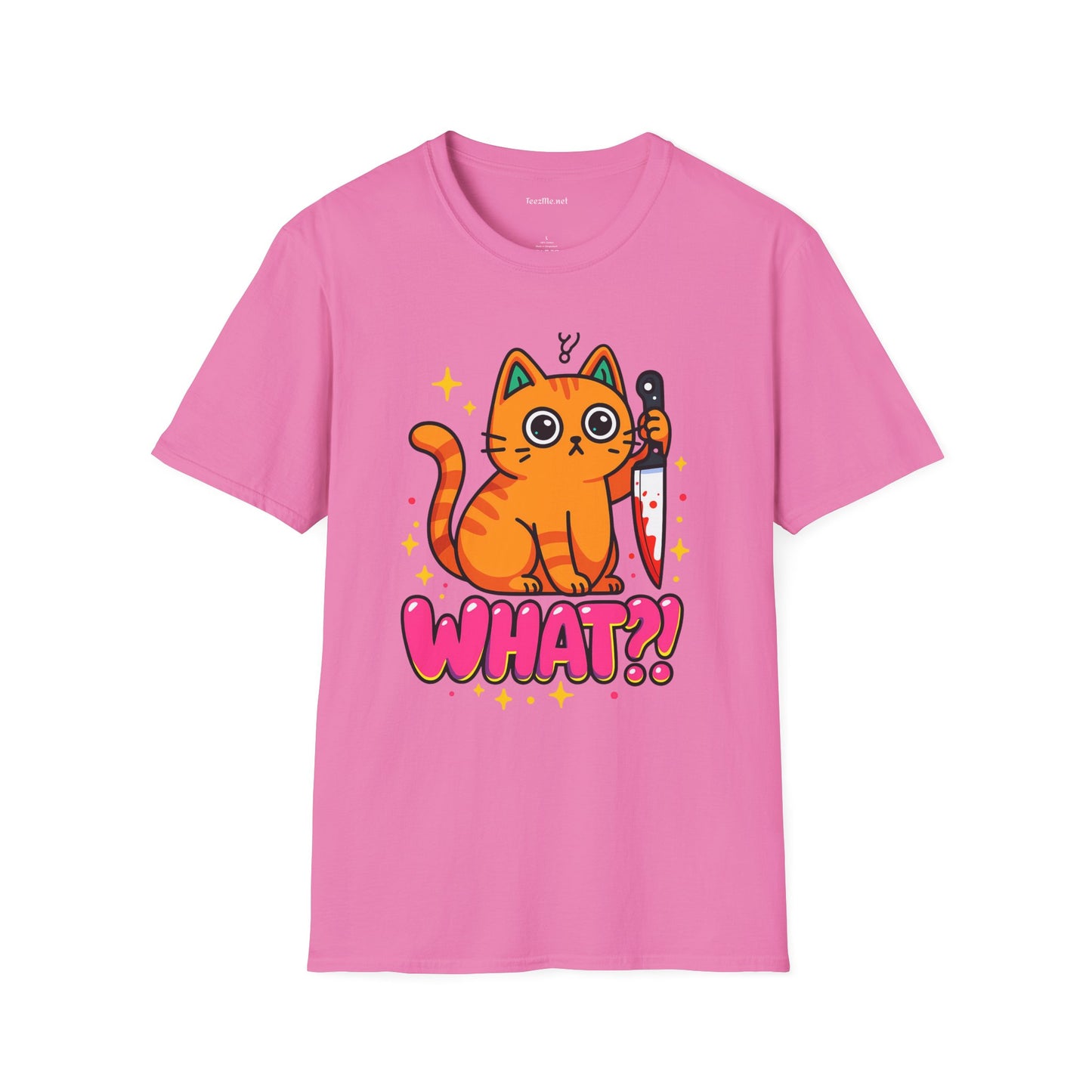 What? Murderous Cat Unisex Softstyle T-Shirt 100% Cotton