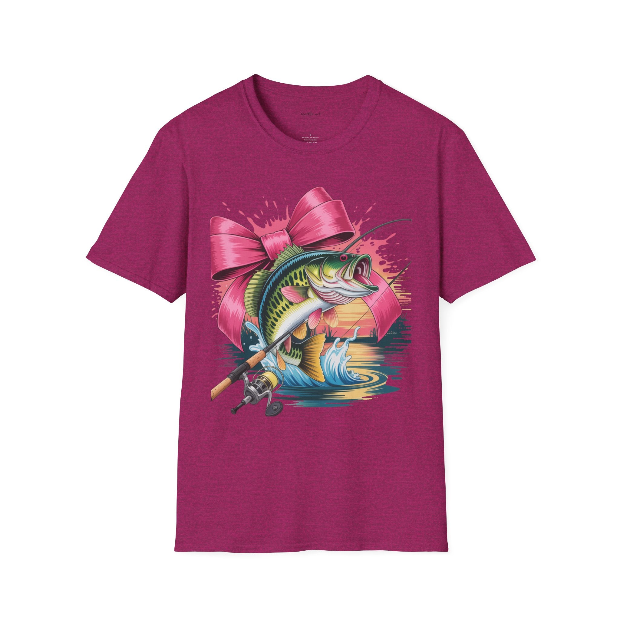 Fishing Girl - Unisex Softstyle T-Shirt 100% Cotton Graphic