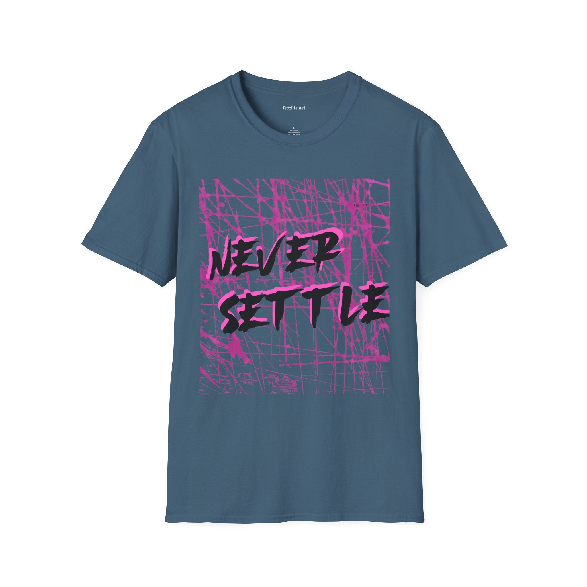 Never Settle (pink) Unisex Softstyle T-Shirt 100% Cotton