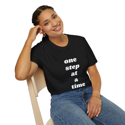One step at a time - Unisex Softstyle T-Shirt 100% Cotton Graphic