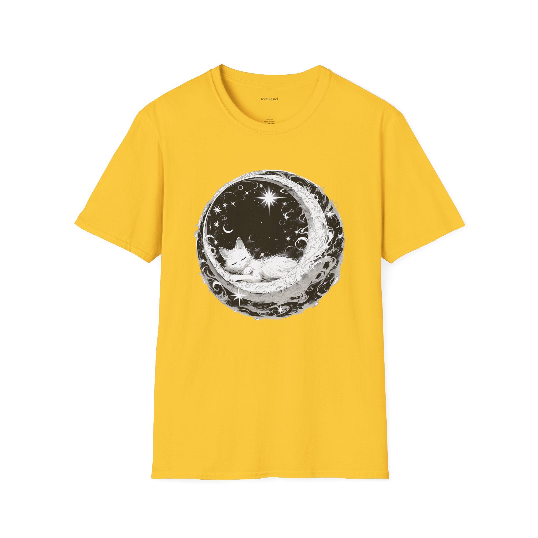 Moon Cat  - Unisex Softstyle T-Shirt 100% Cotton Graphic