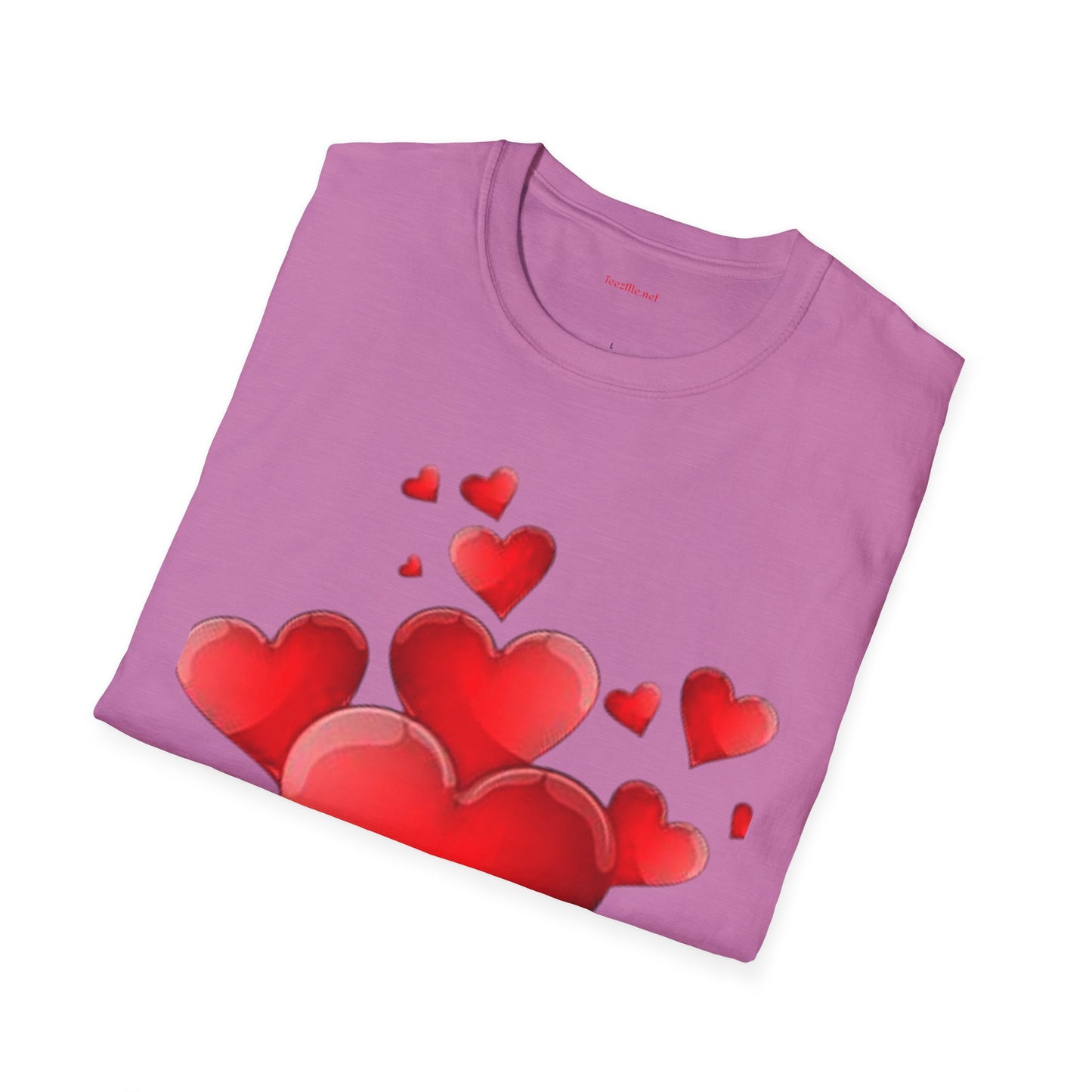 Red Hearts - Unisex Softstyle T-Shirt 100% Cotton Graphic