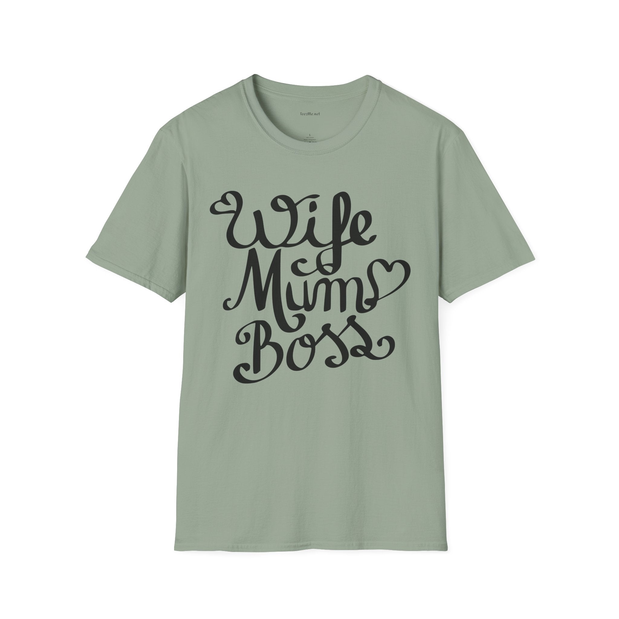 Wife Mum Boss - Unisex Softstyle T-Shirt 100% Cotton Graphic