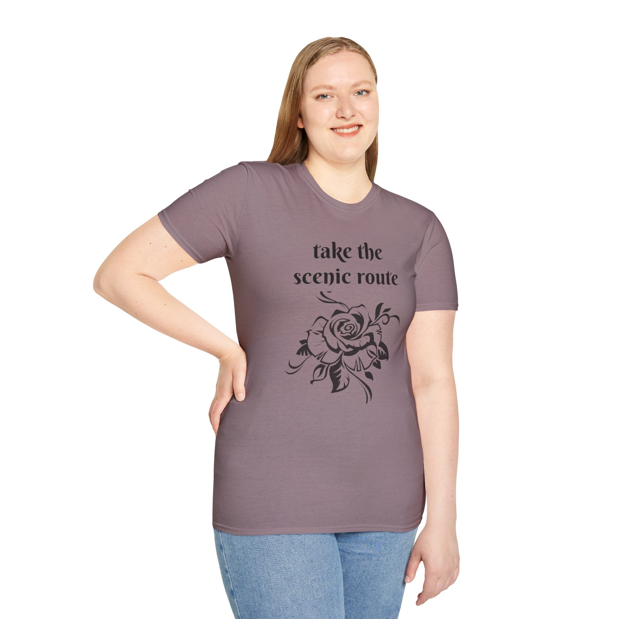 Take the scenic route- Unisex Softstyle T-Shirt 100% Cotton Graphic
