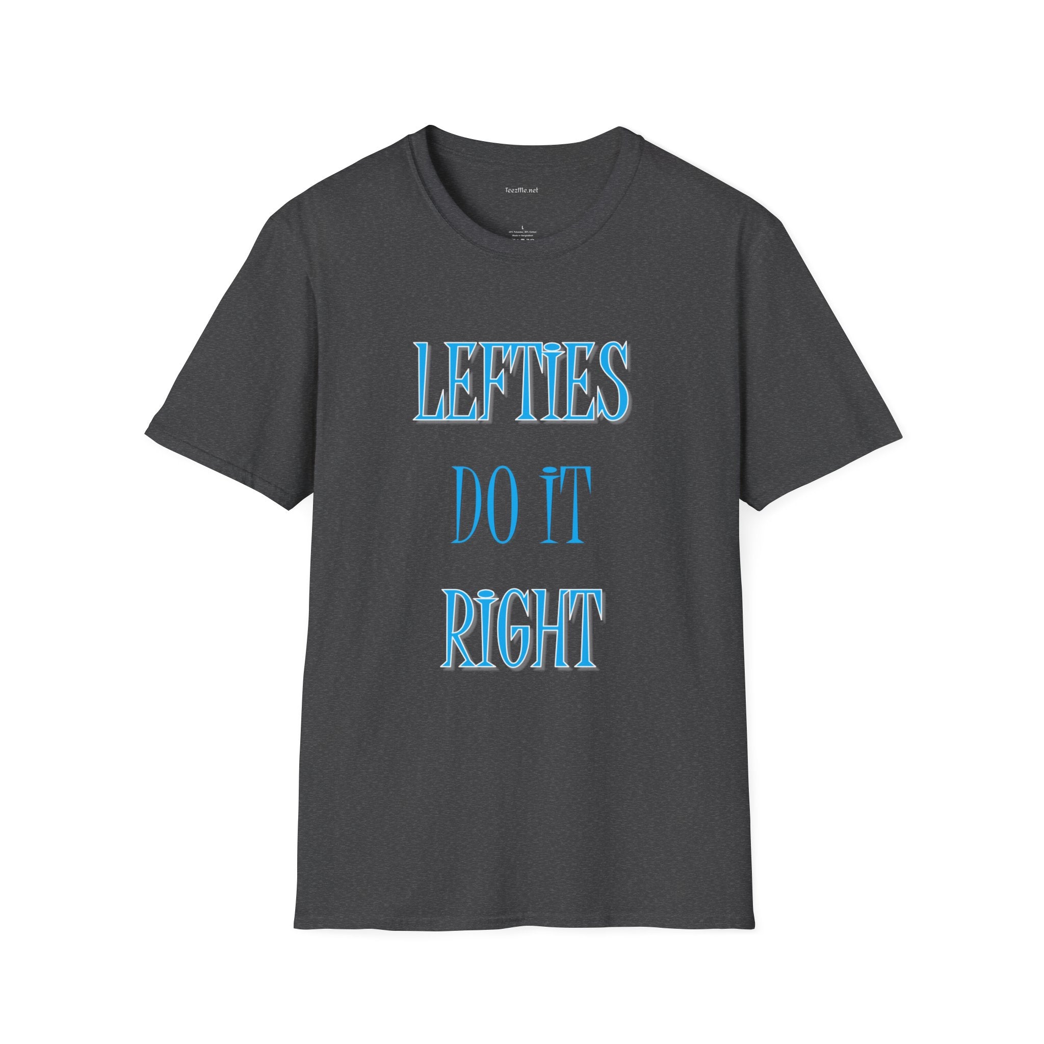 Lefties do it Right (blue) - Unisex Softstyle T-Shirt 100% Cotton Graphic