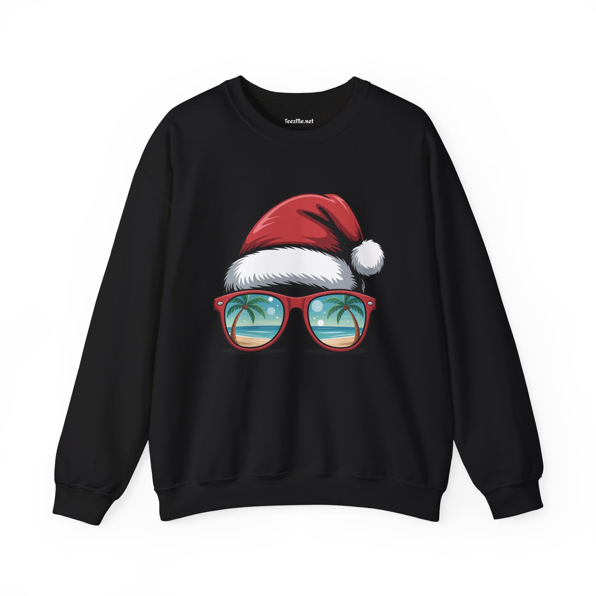 Santa Beach Hat Unisex Heavy Blend™ Crewneck Sweatshirt