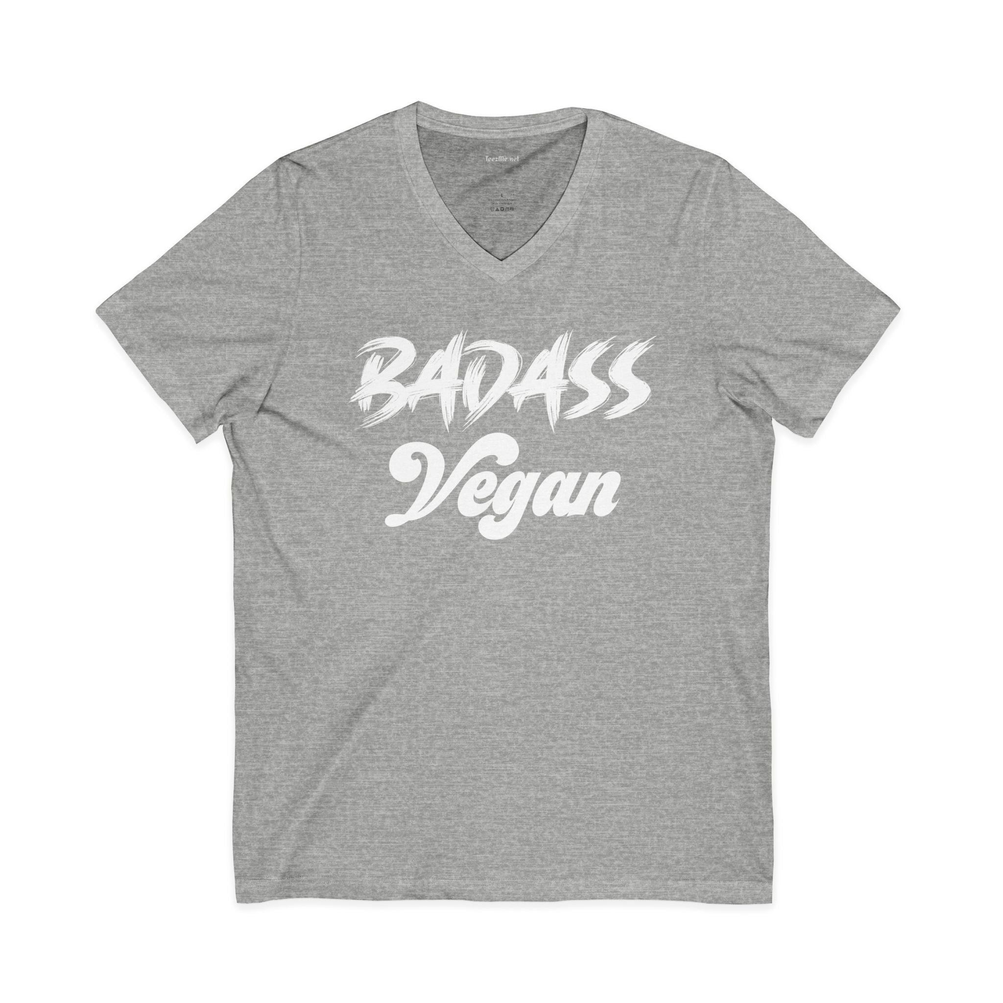BADASS Vegan Unisex Jersey Short Sleeve V-Neck Tee
