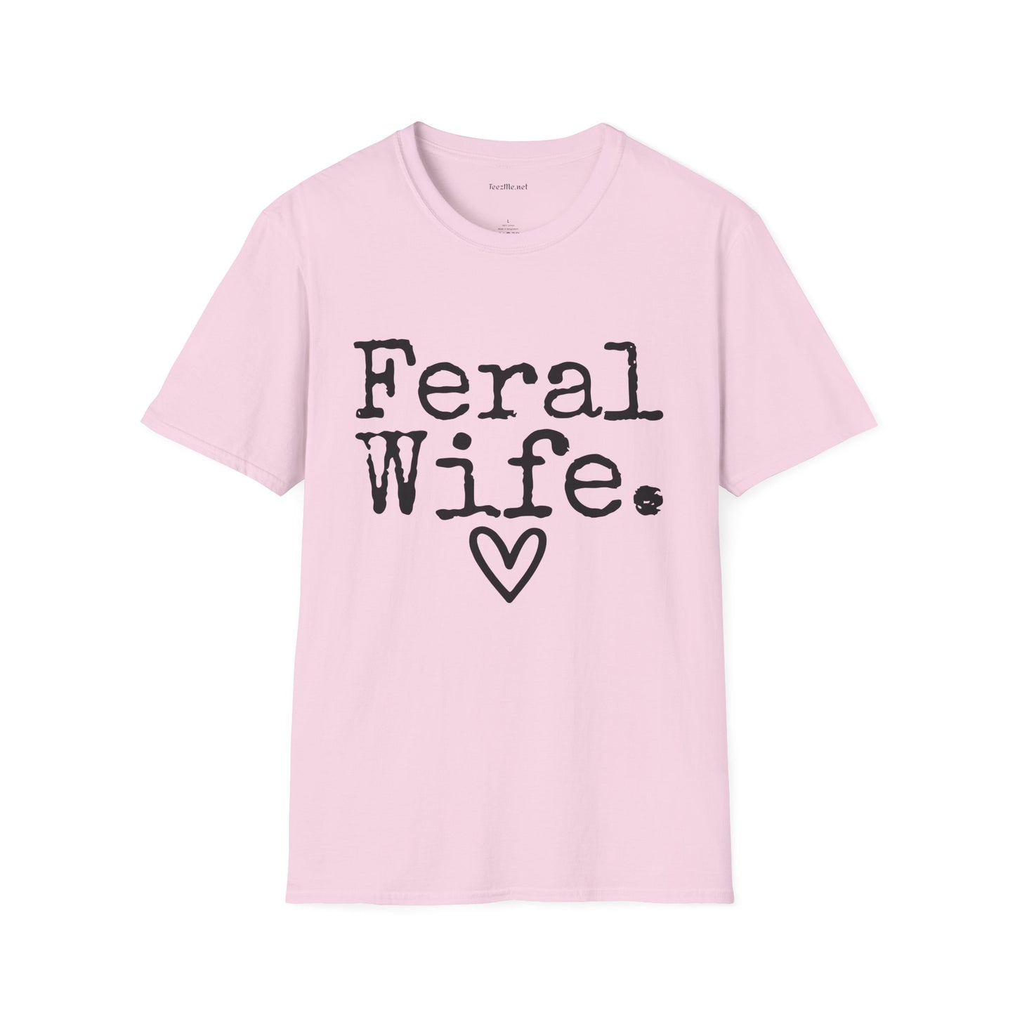 Feral Wife (black) Unisex Softstyle T-Shirt 100% Cotton Graphic