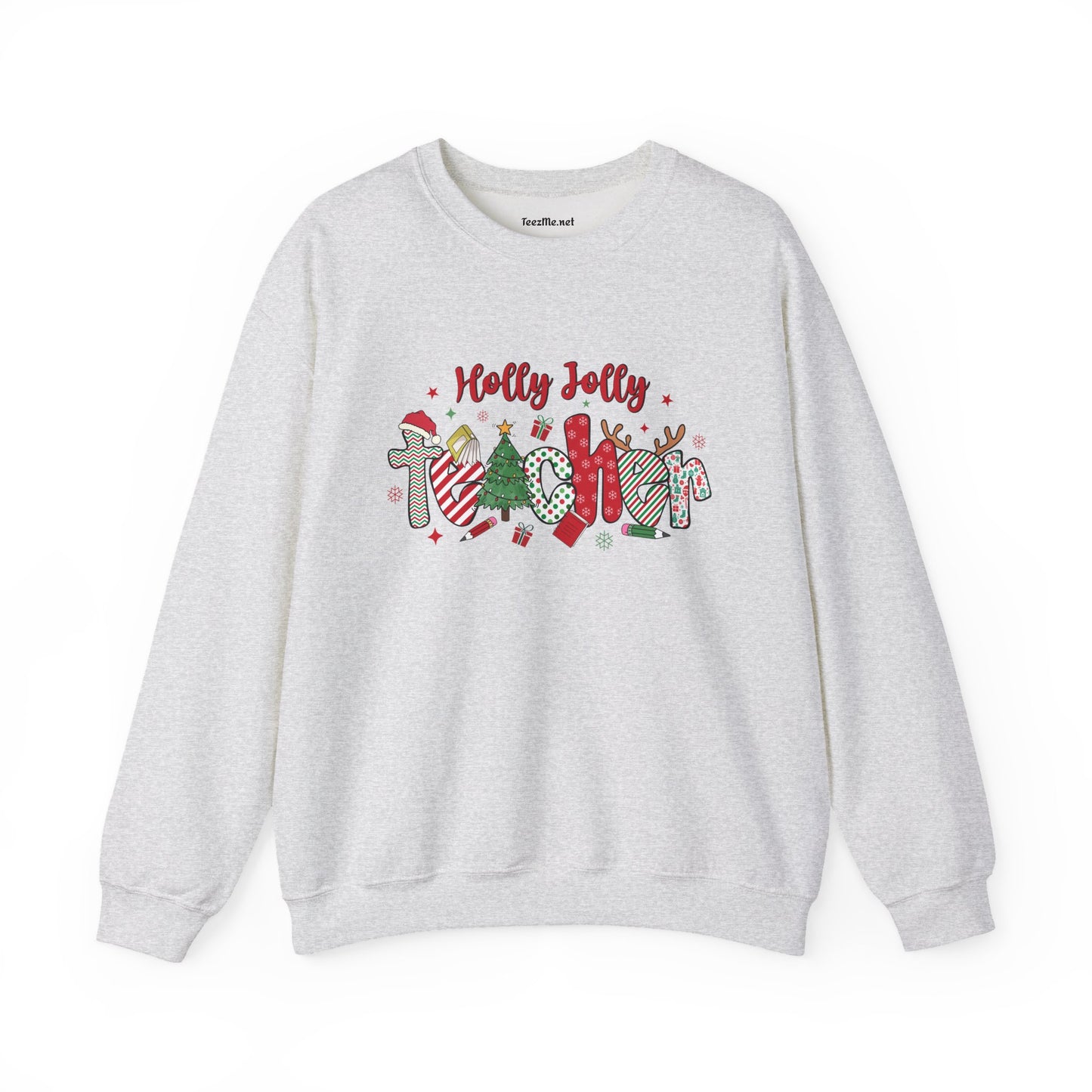 Holly Jolly Teacher Unisex Heavy Blend™ Crewneck Sweatshirt Inspirational Christmas