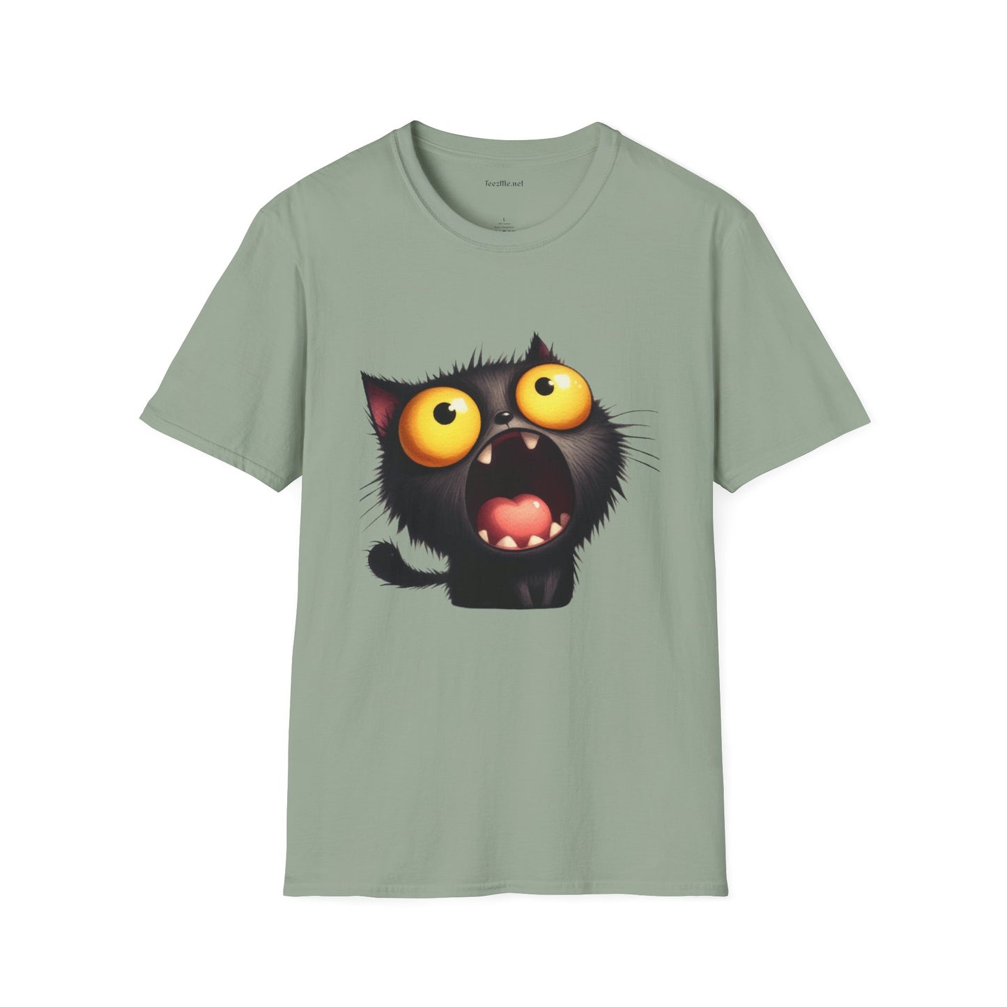 Crazy Cat 3 Unisex SoftStyle T-Shirt 100% Cotton Graphic