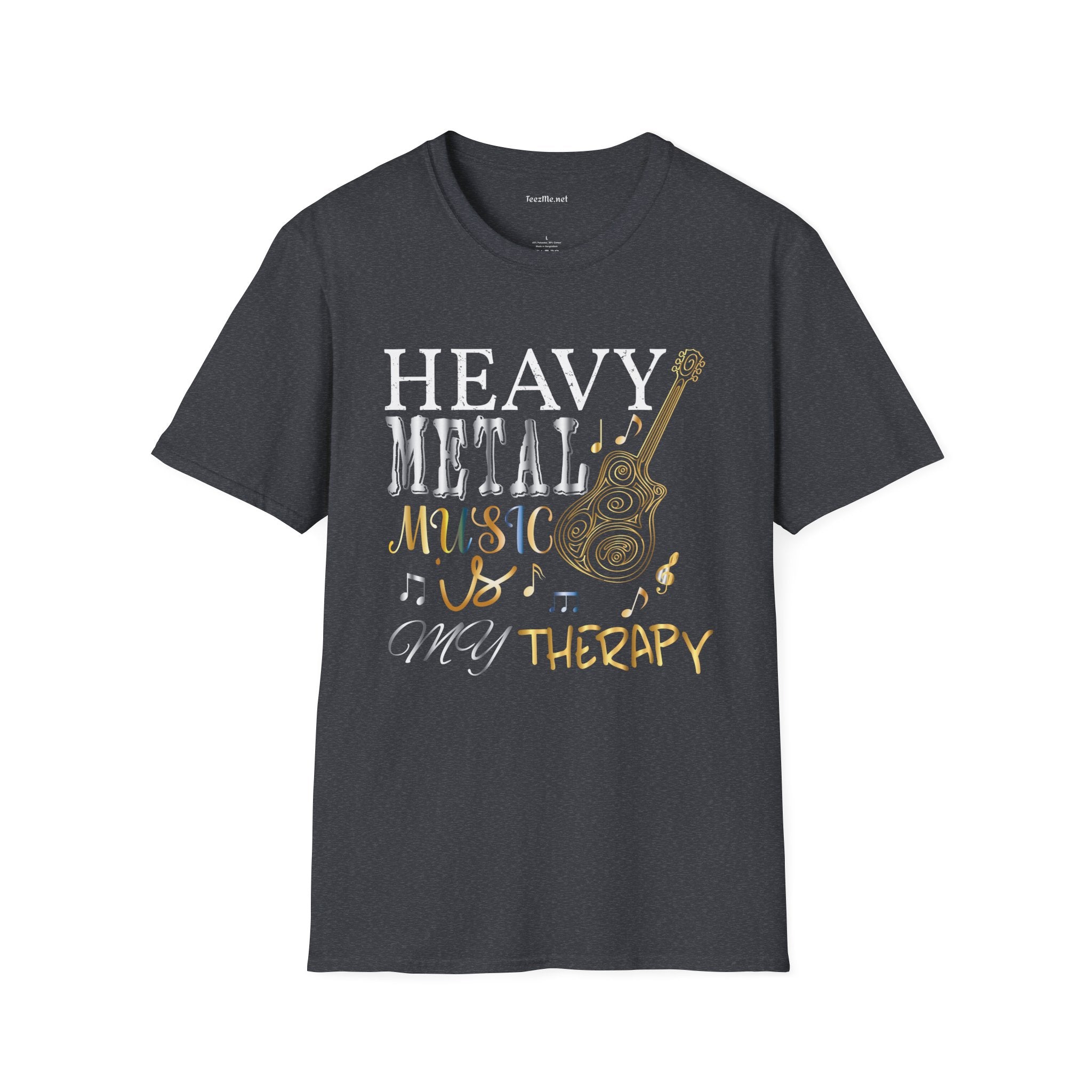 Heavy Metal Music is My Therapy Unisex SoftStyle T-Shirt 100% Cotton Graphic Music
