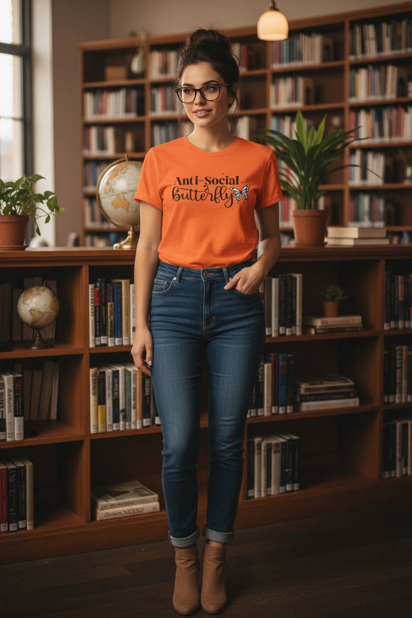 Anti-Social Butterfly T-Shirt — Cute Introvert Graphic Tee