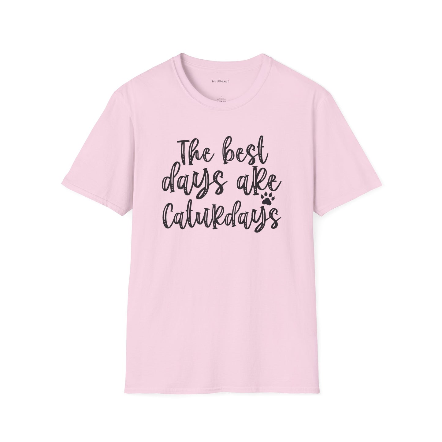 The best days are Caturdays Unisex SoftStyle T-Shirt 100% Cotton Graphic