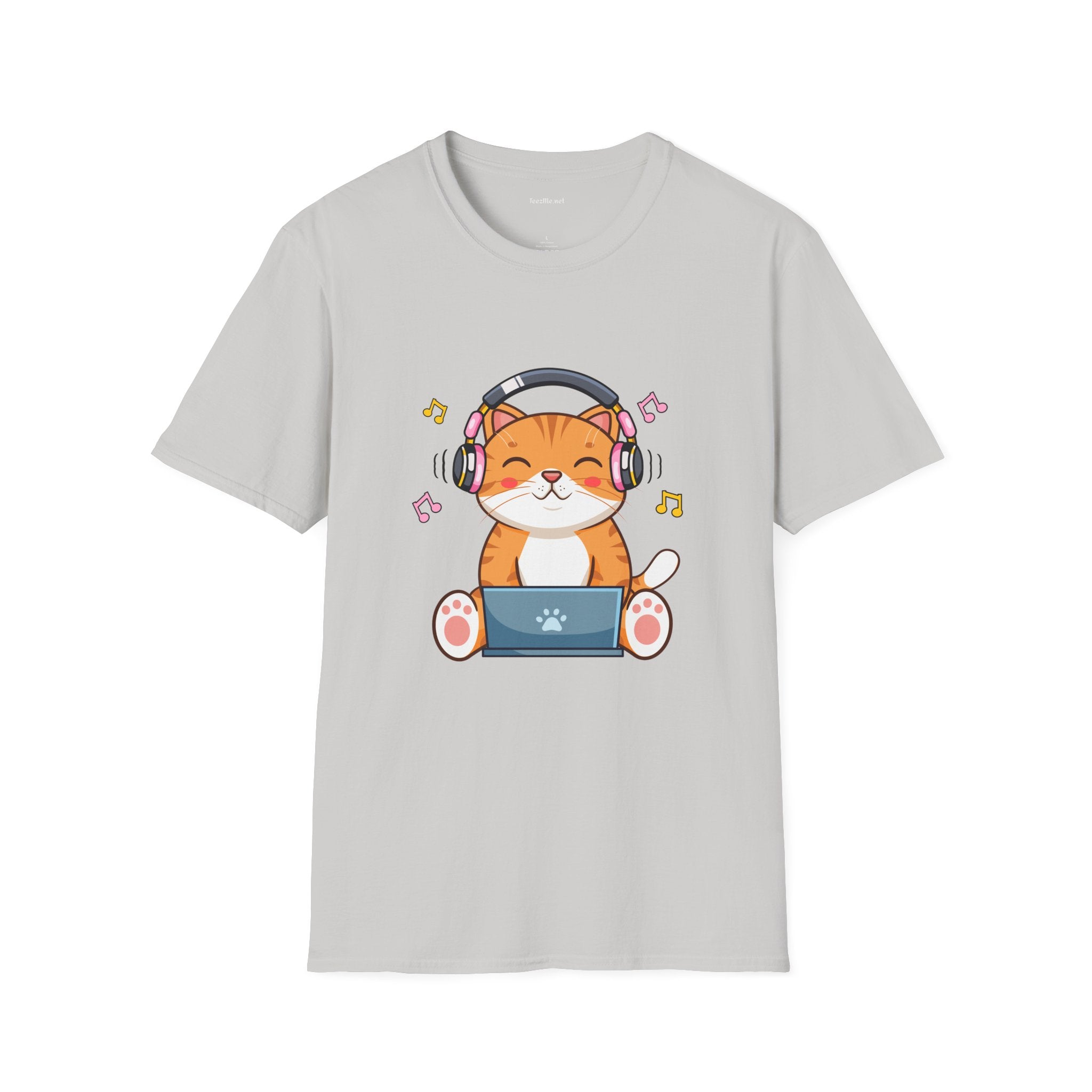 Cat with Headphones T-Shirt — Cute Music Kitty Tee