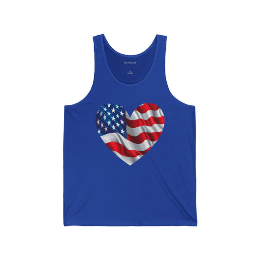 US Flag Heart - Unisex Jersey Tank