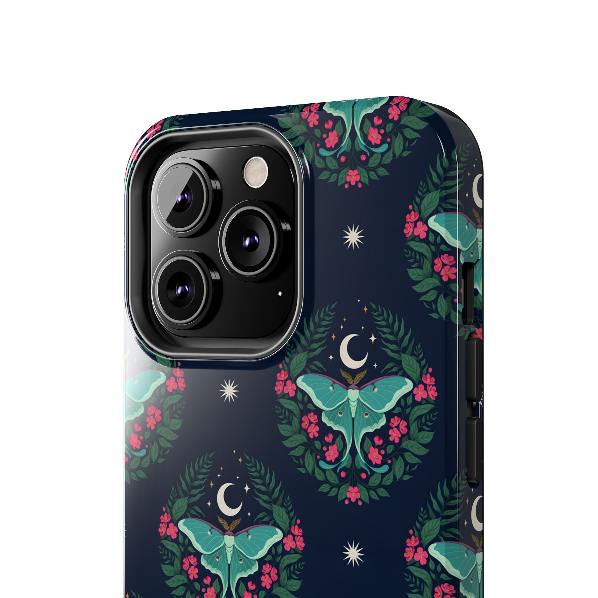 Moon Moth Tough Phone Case — Botanical Nightscape Protective Cover