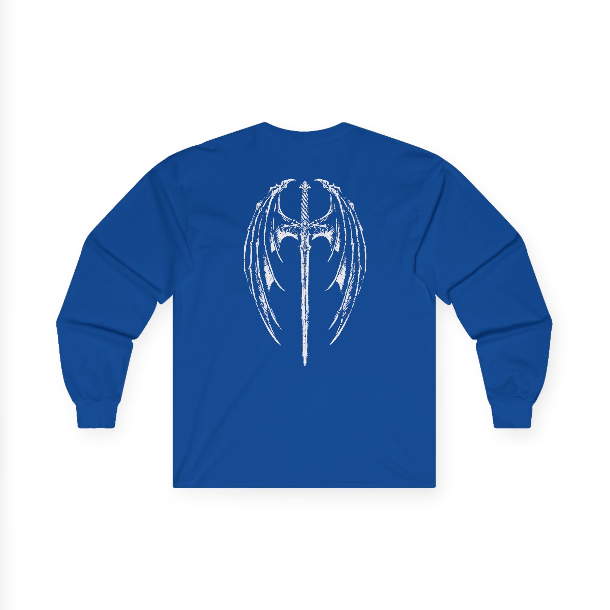 Gothic Winged Cross Long Sleeve Tee – Dark Angel Graphic Tee (back design)