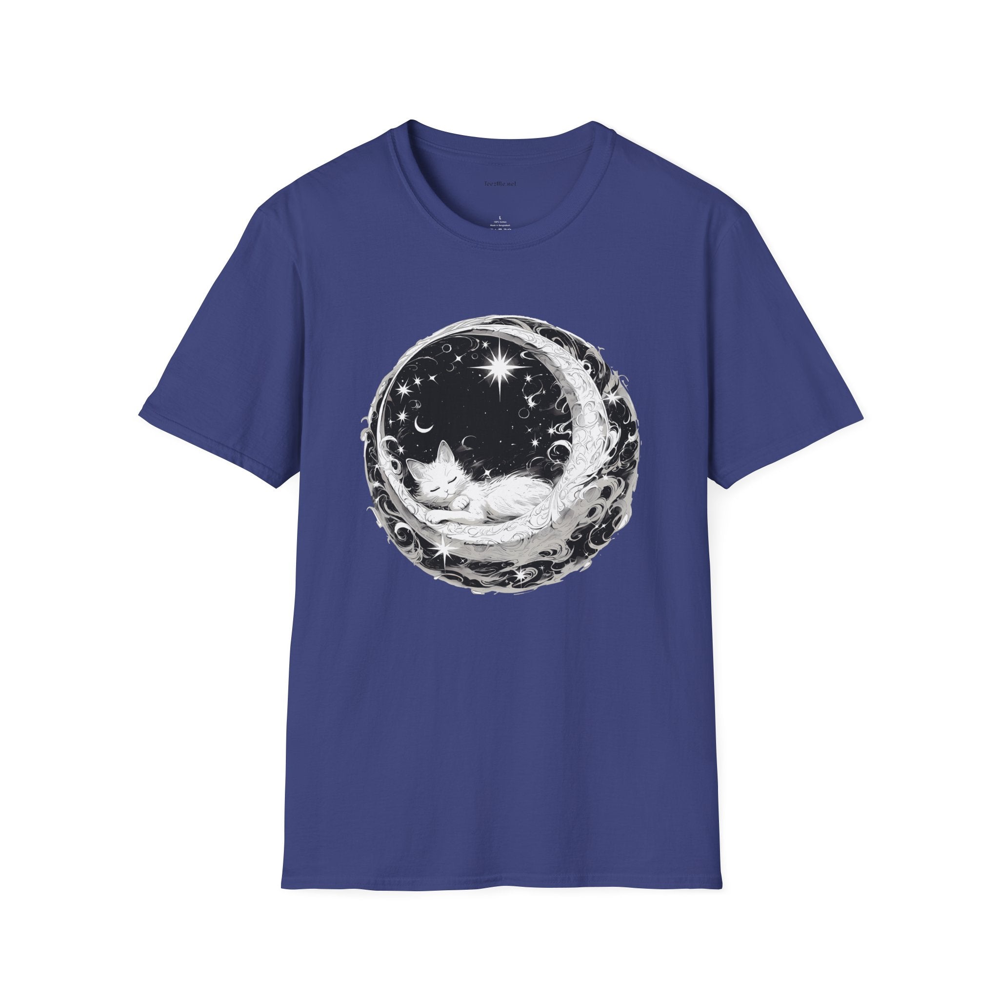 Moon Cat  - Unisex Softstyle T-Shirt 100% Cotton Graphic