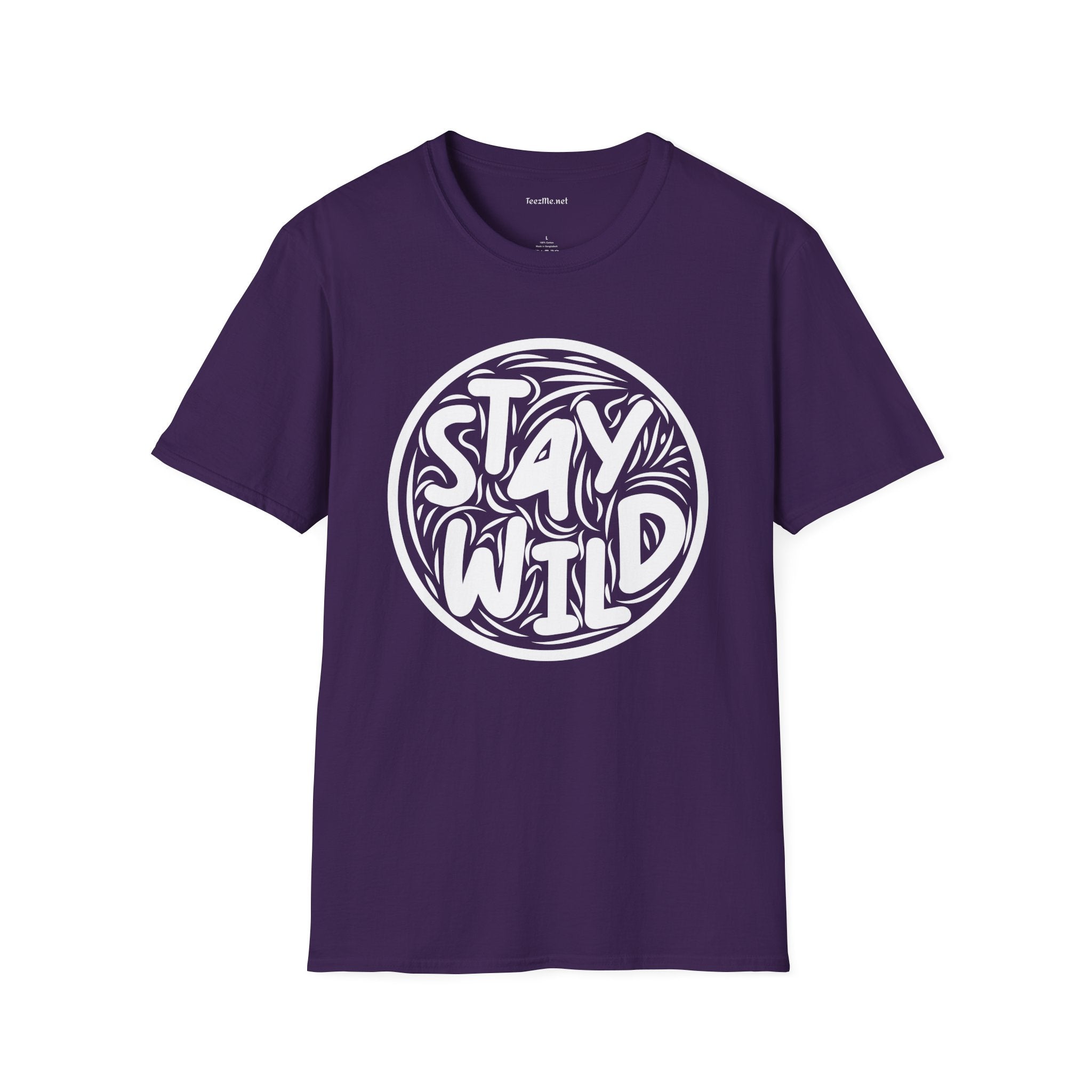 Stay Wild Retro Unisex Softstyle T-Shirt 100% Cotton
