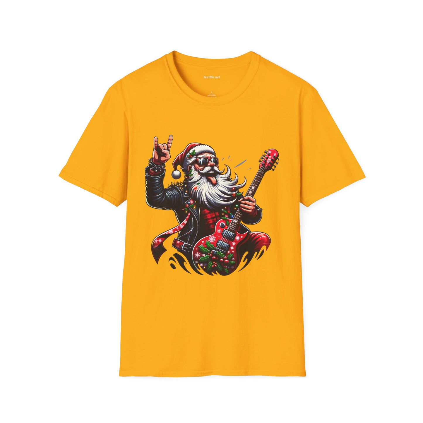 Rockin' Santa Unisex Softstyle T-Shirt 100% Cotton Graphic