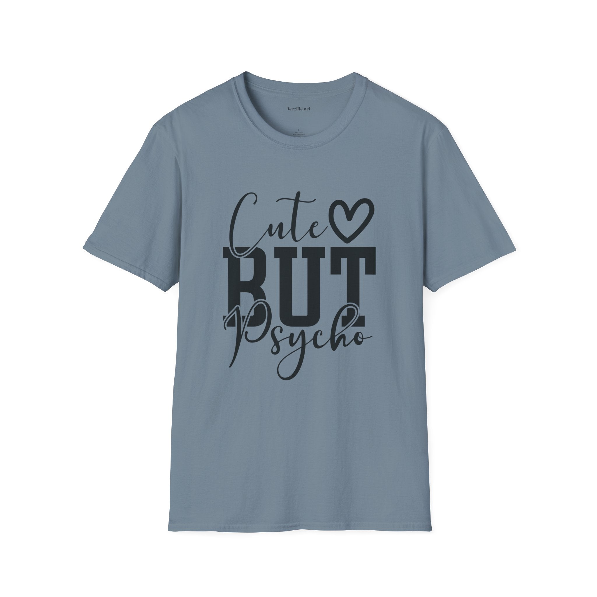 Cute but Psycho 01 Unisex Softstyle T-Shirt 100% Cotton Graphic