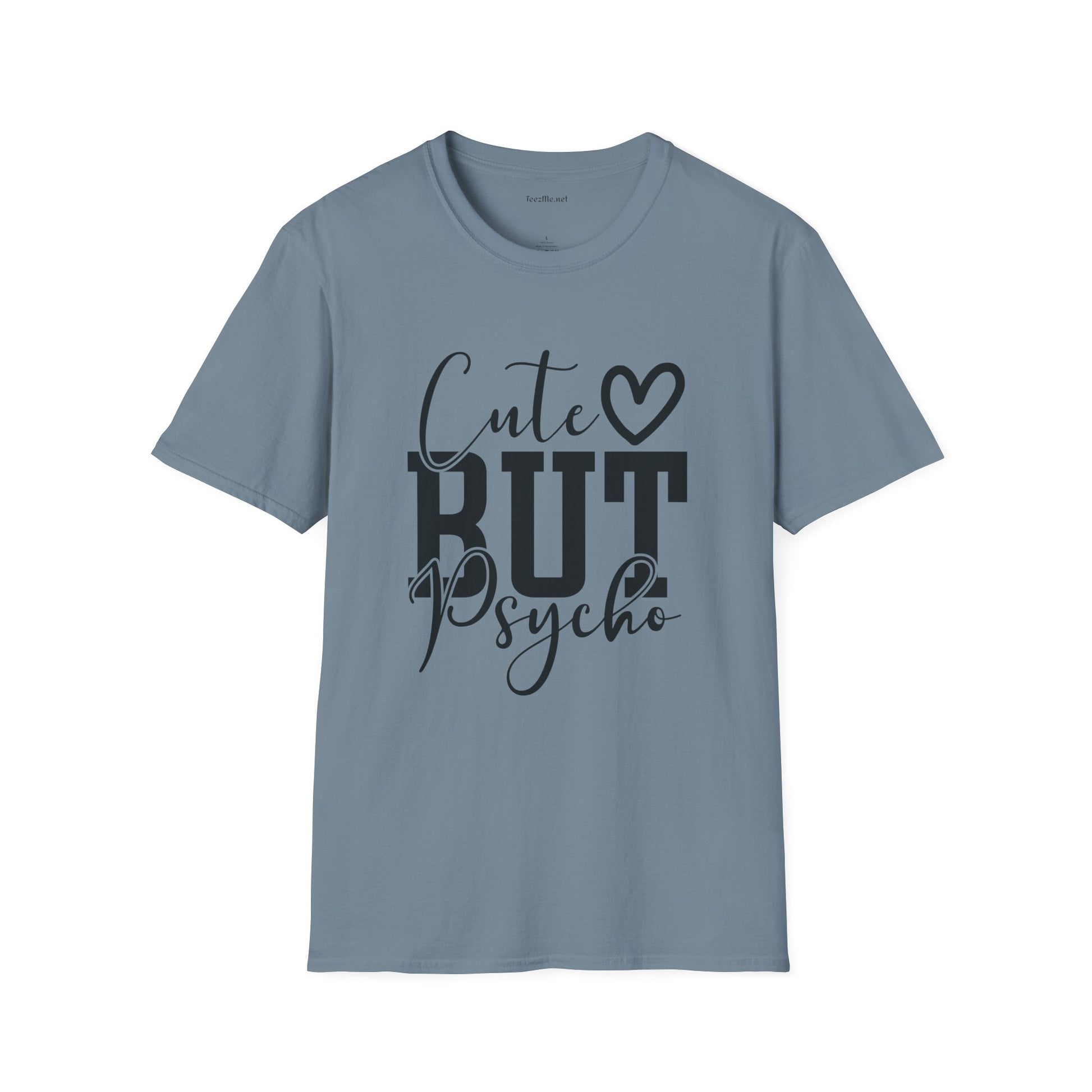 Cute but Psycho 01 Unisex Softstyle T-Shirt 100% Cotton Graphic