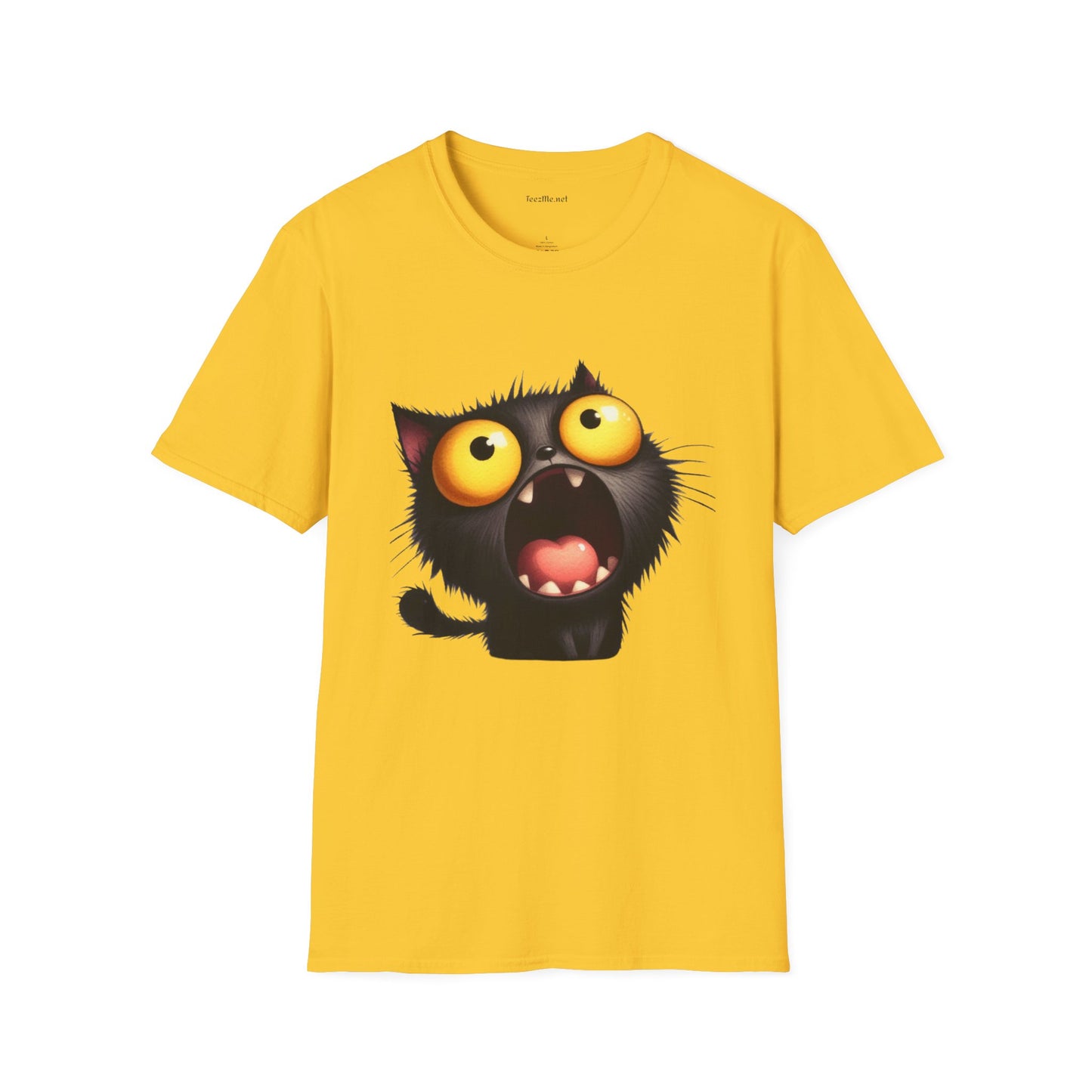 Crazy Cat 3 Unisex SoftStyle T-Shirt 100% Cotton Graphic