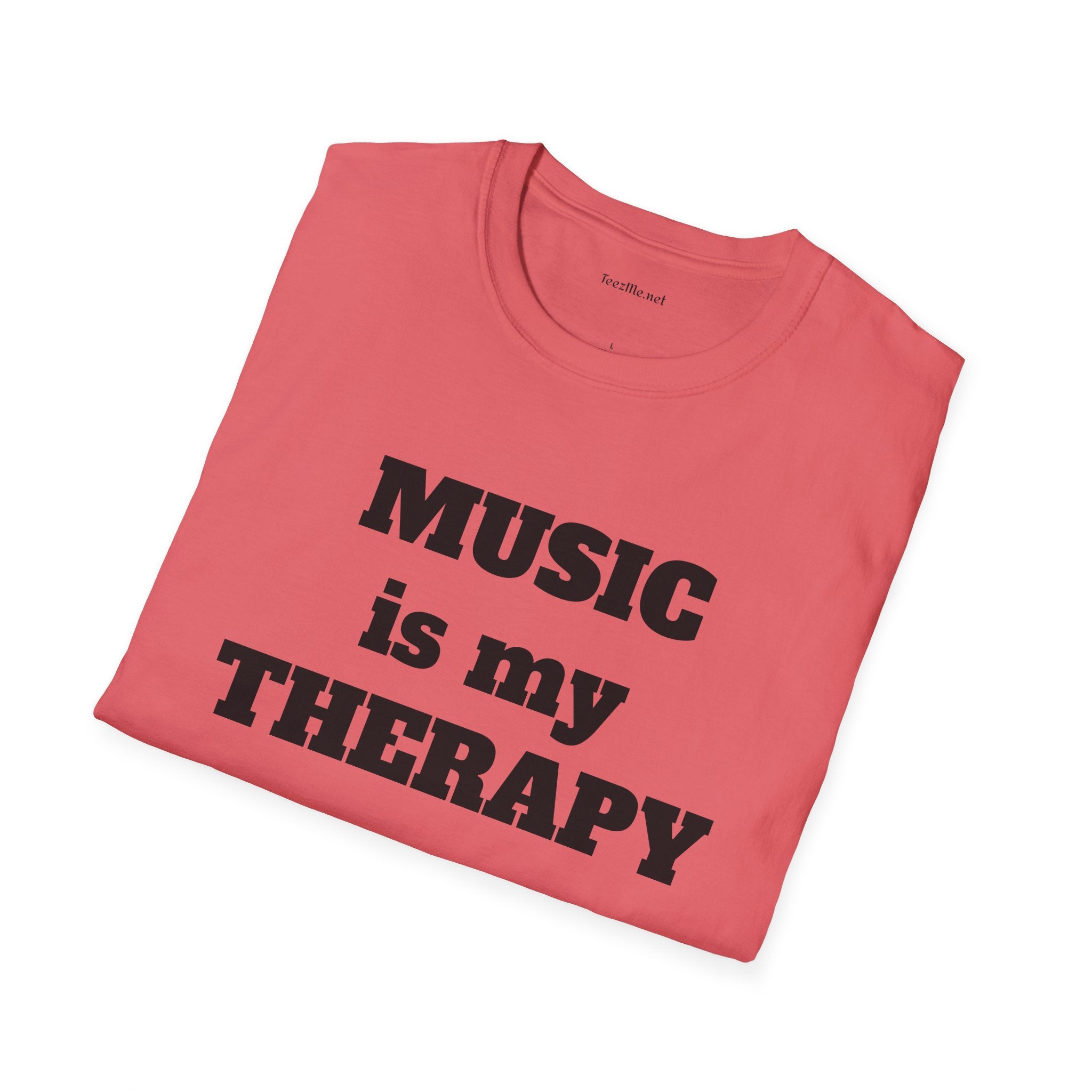 Music is my Therapy Unisex Softstyle T-Shirt 100% Cotton Graphic