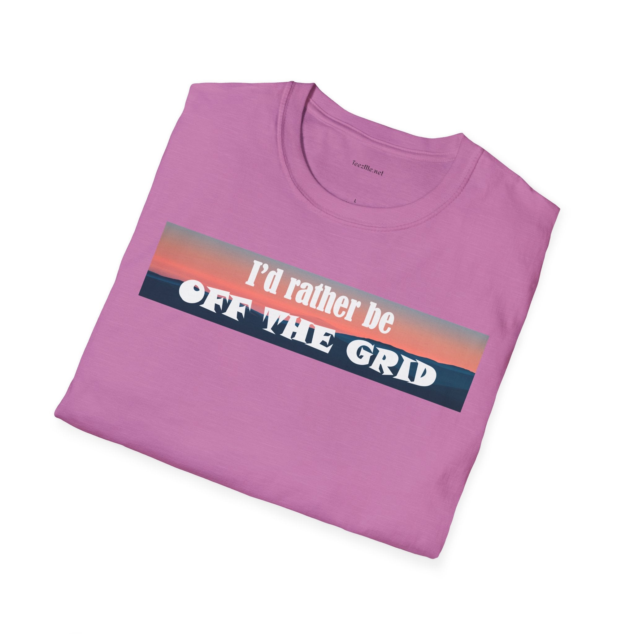 I'd rather be OFF THE GRID  - Unisex Softstyle T-Shirt 100% Cotton Graphic