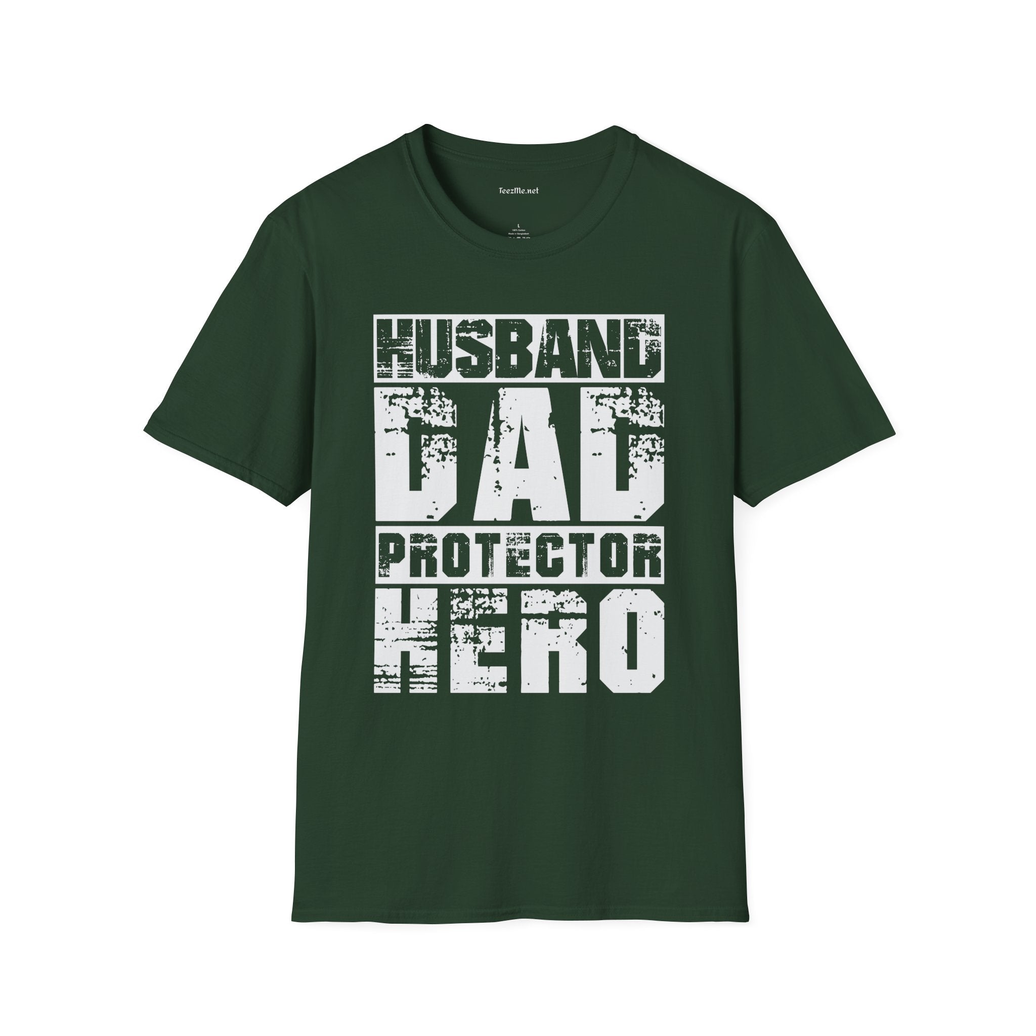 Husband Dad Protector Hero Unisex Soft Style T-Shirt 100% Cotton Graphic