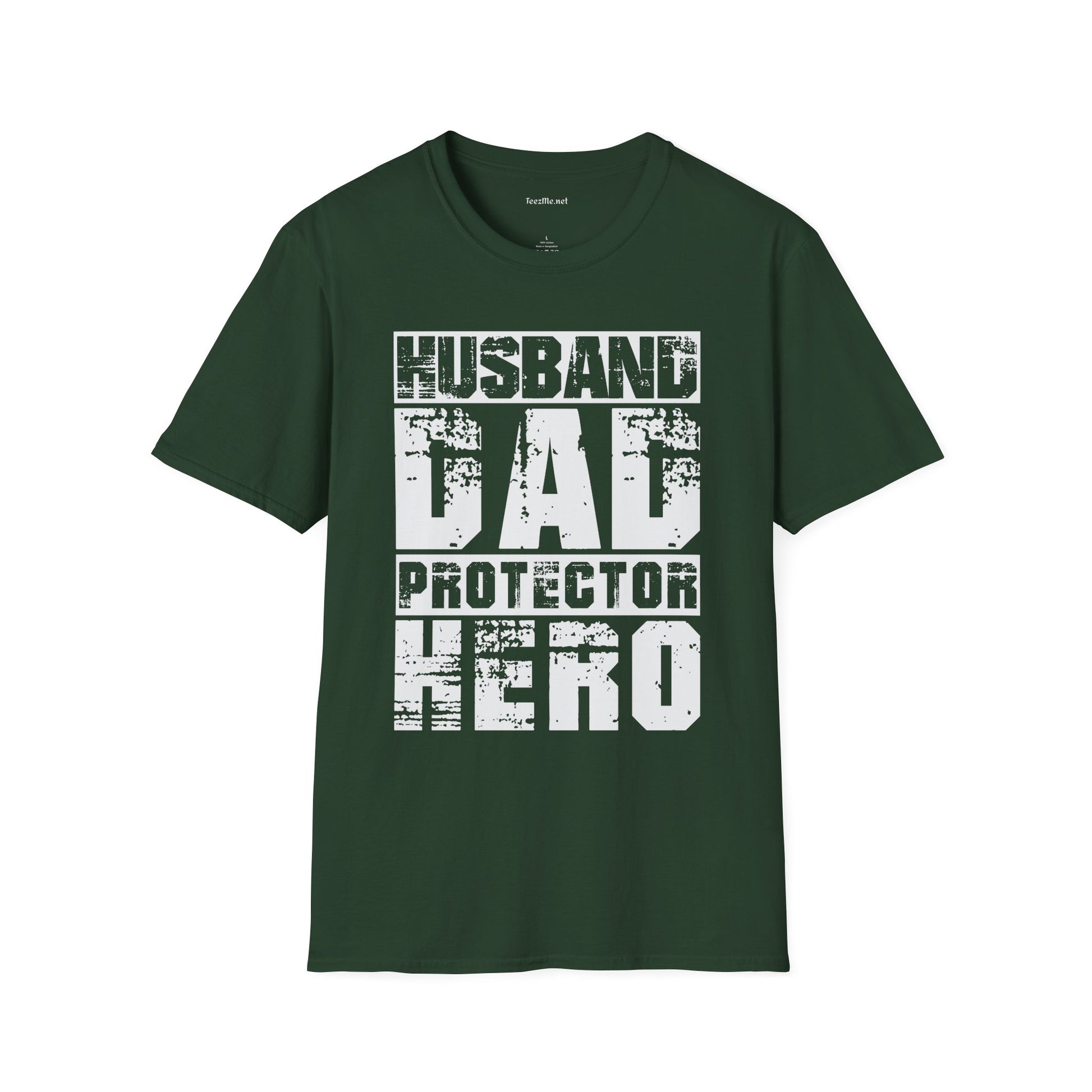 Husband Dad Protector Hero Unisex Soft Style T-Shirt 100% Cotton Graphic