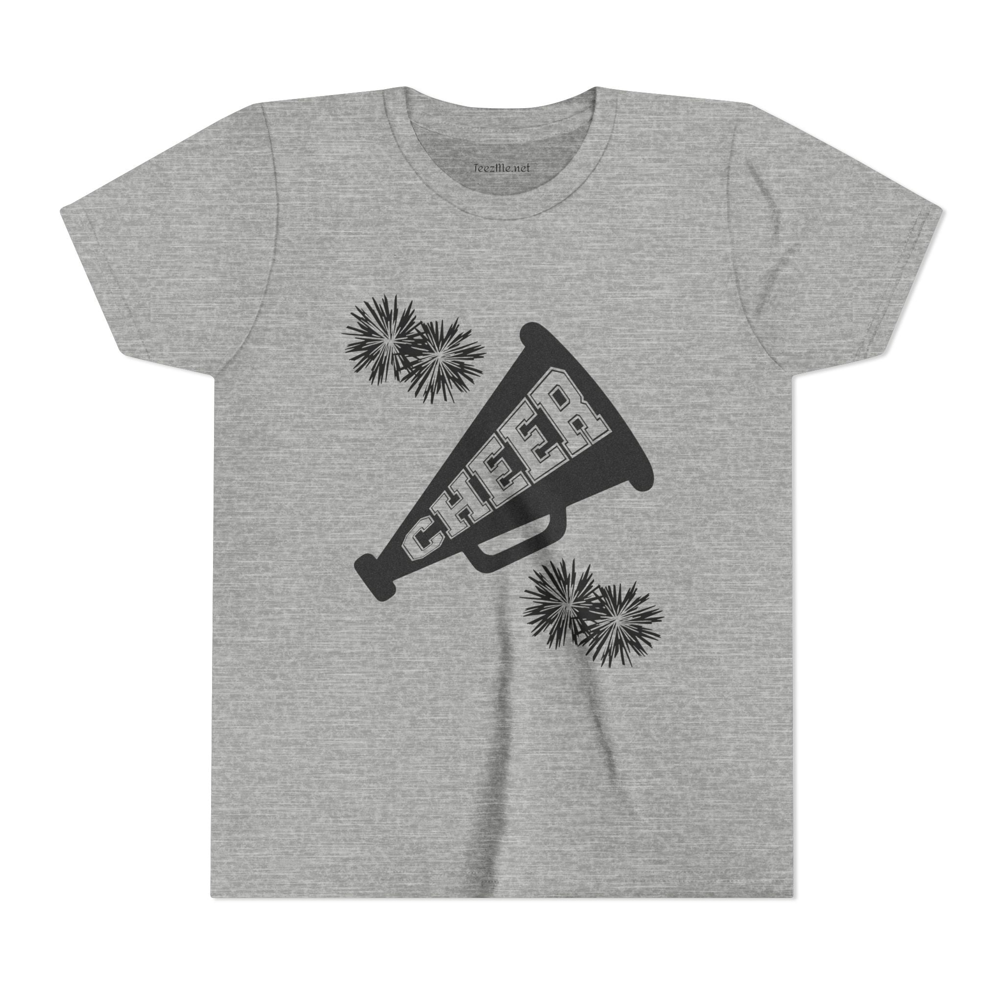 Youth Cheer Megaphone T‑Shirt – Pom Pom Cheerleader Tee