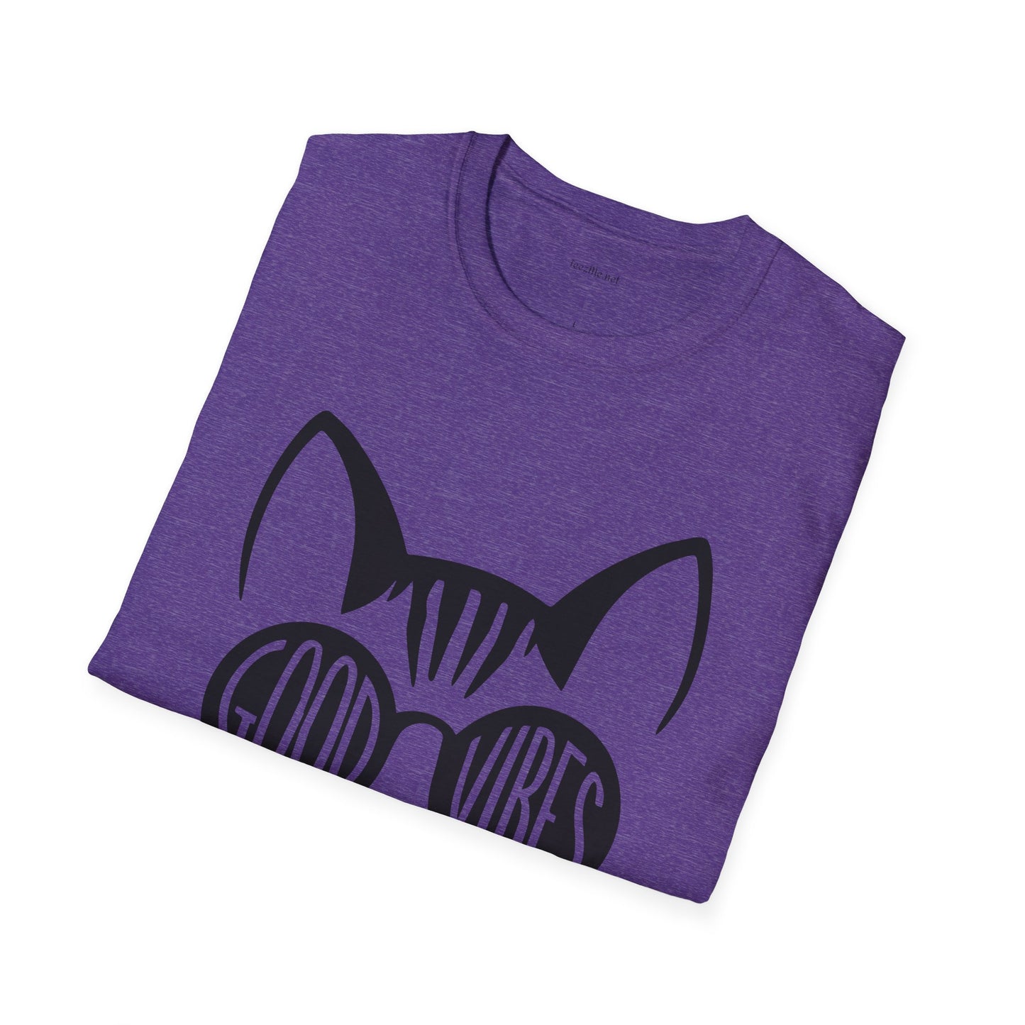 Good Vibes Cat Glasses 01 Unisex Softstyle T-Shirt 100% Cotton Graphic