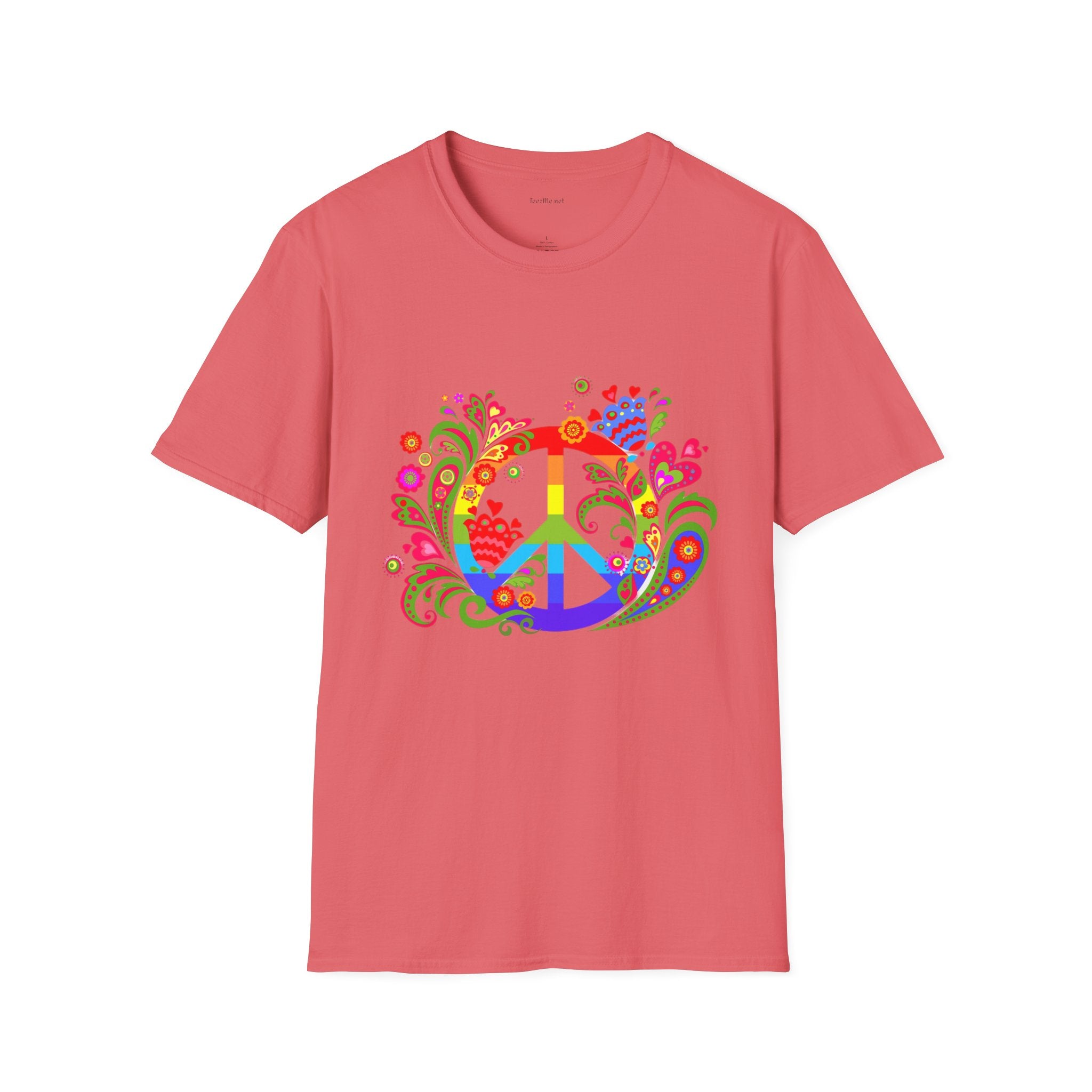 Peace sign illustration - Unisex Softstyle T-Shirt 100% Cotton Graphic