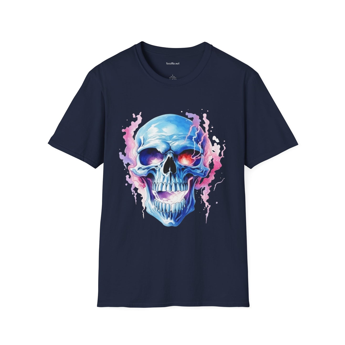 Blue Skull 7 Unisex Softstyle T-Shirt 100% Cotton Graphic