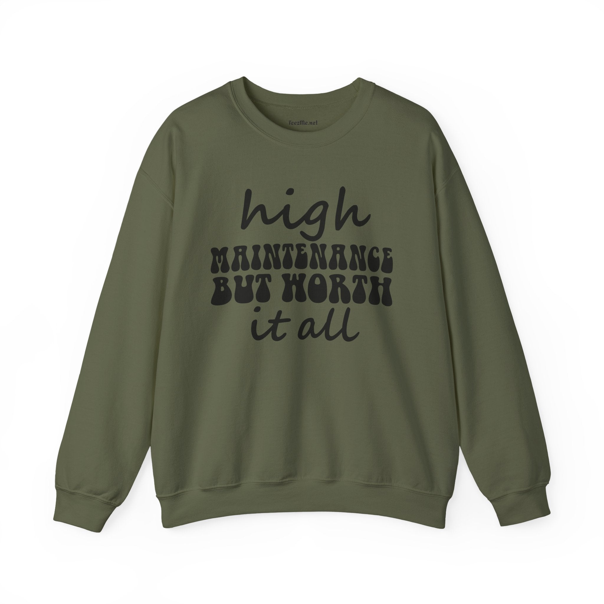 High Maintenance Worth It 01 Unisex Heavy Blend™ Crewneck Sweatshirt Graphic