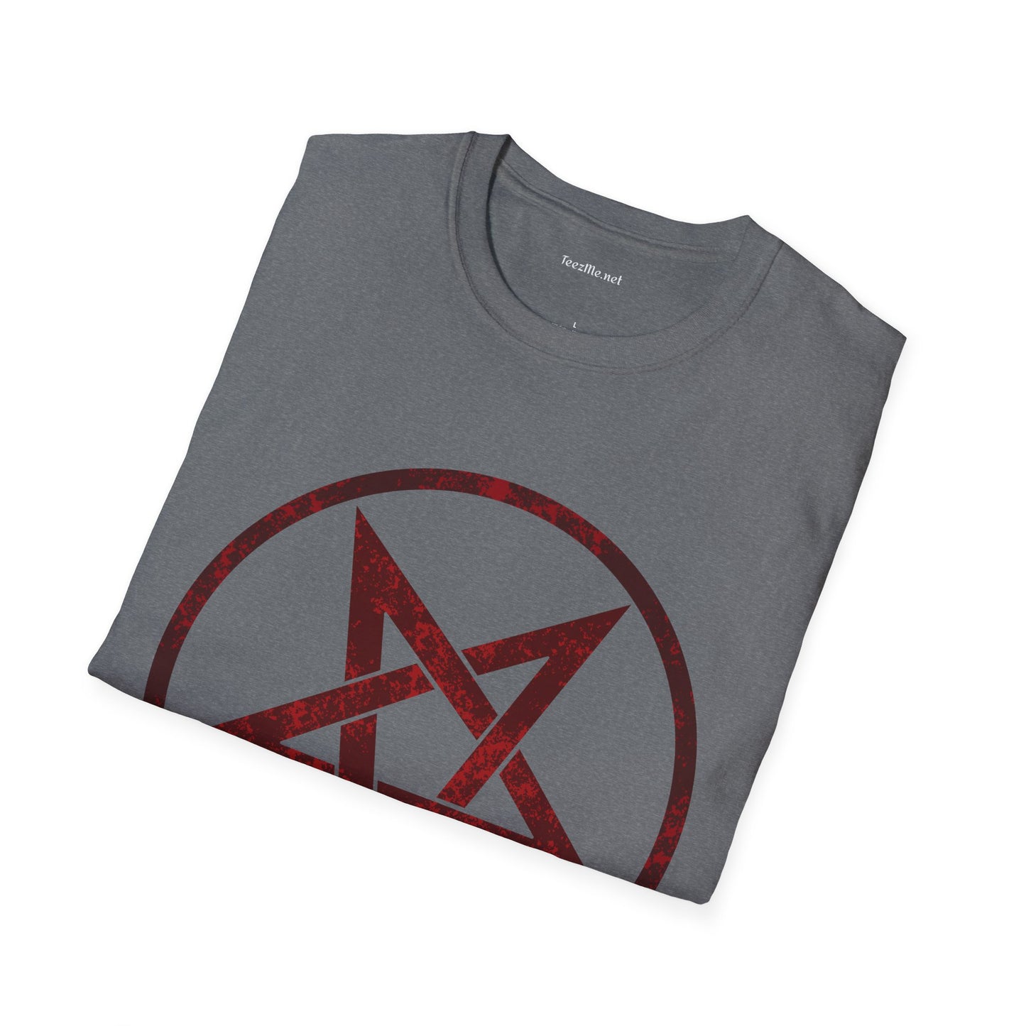 Red Pentagram 01 Unisex SoftStyle T-Shirt 100% Cotton Graphic