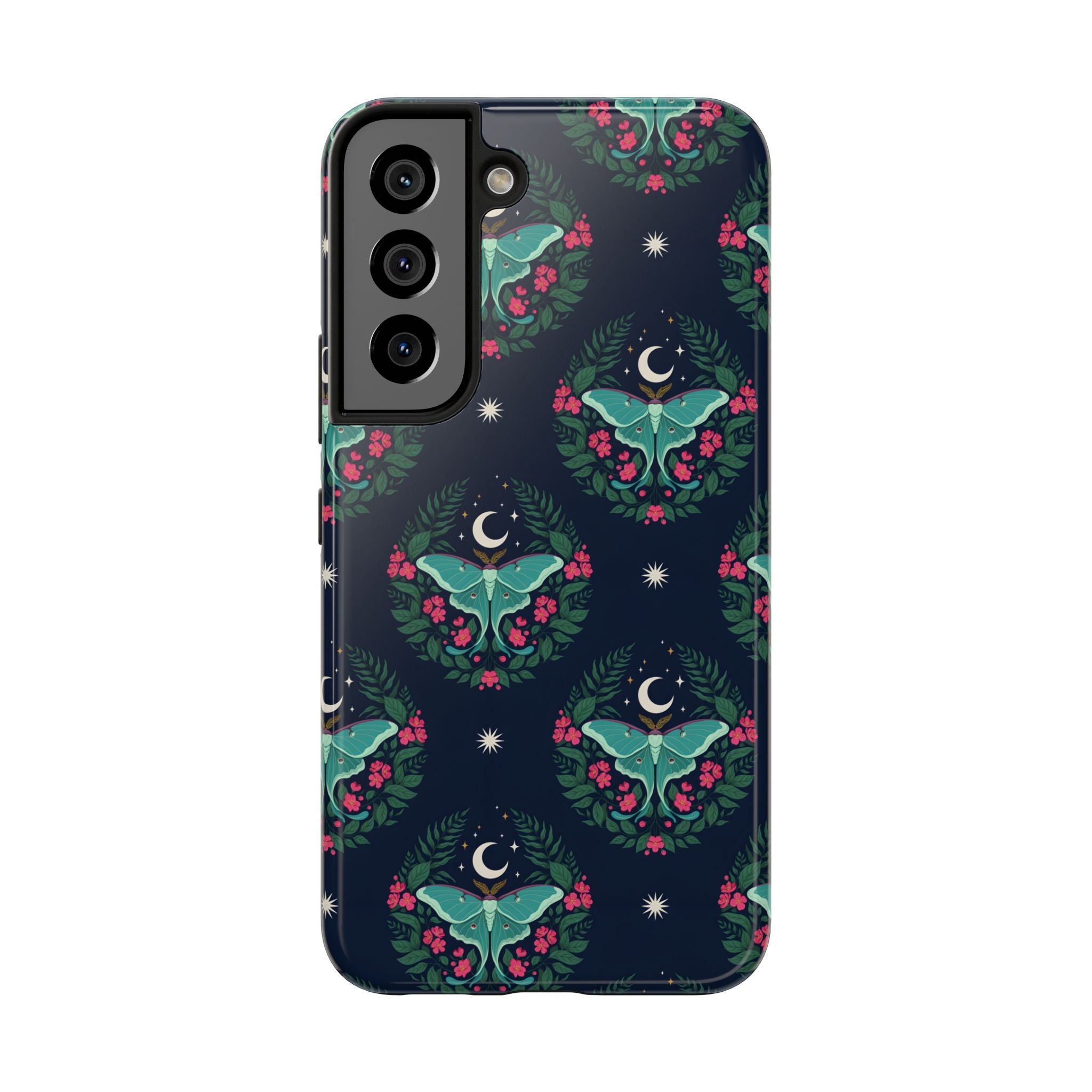 Moon Moth Tough Phone Case — Botanical Nightscape Protective Cover