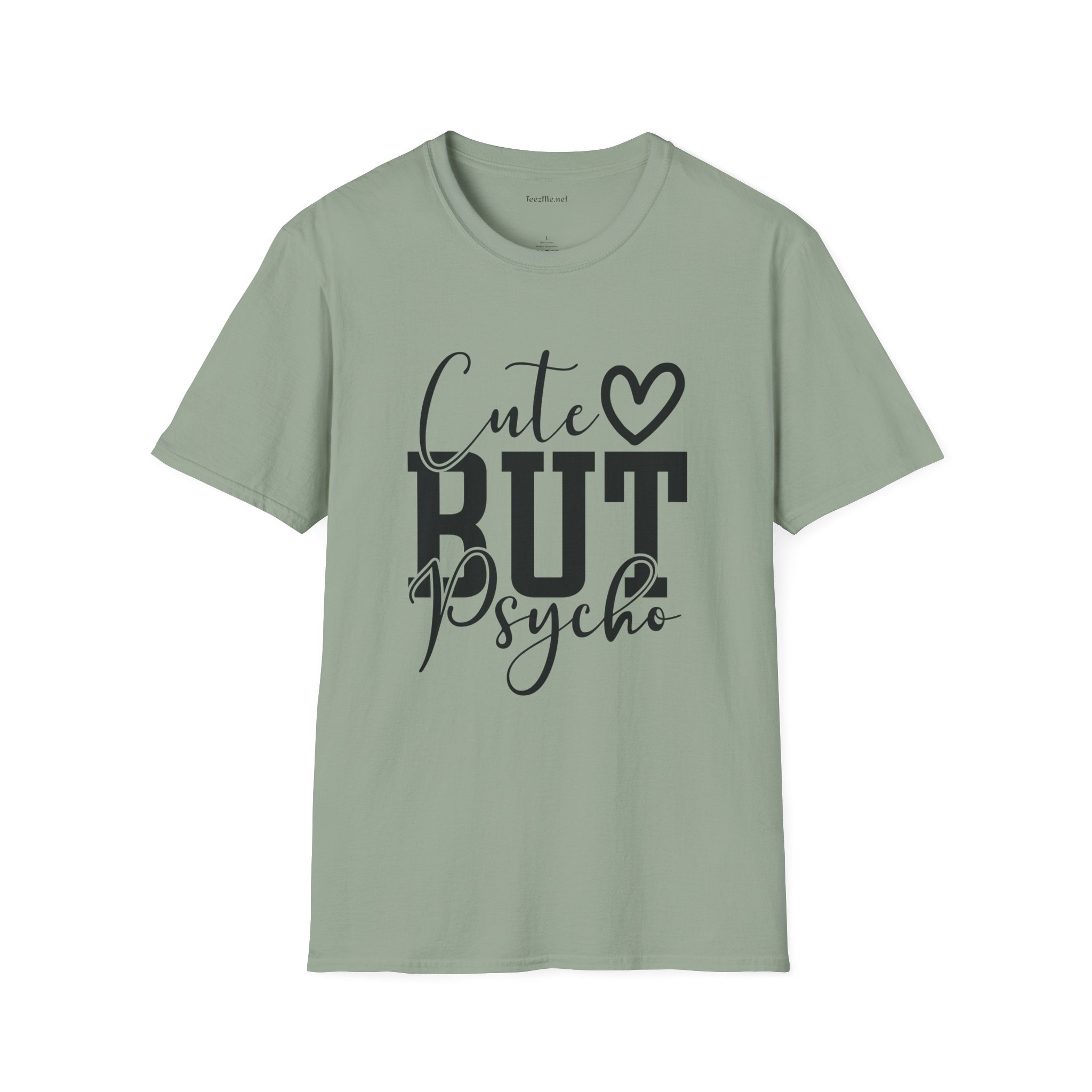 Cute but Psycho 01 Unisex Softstyle T-Shirt 100% Cotton Graphic