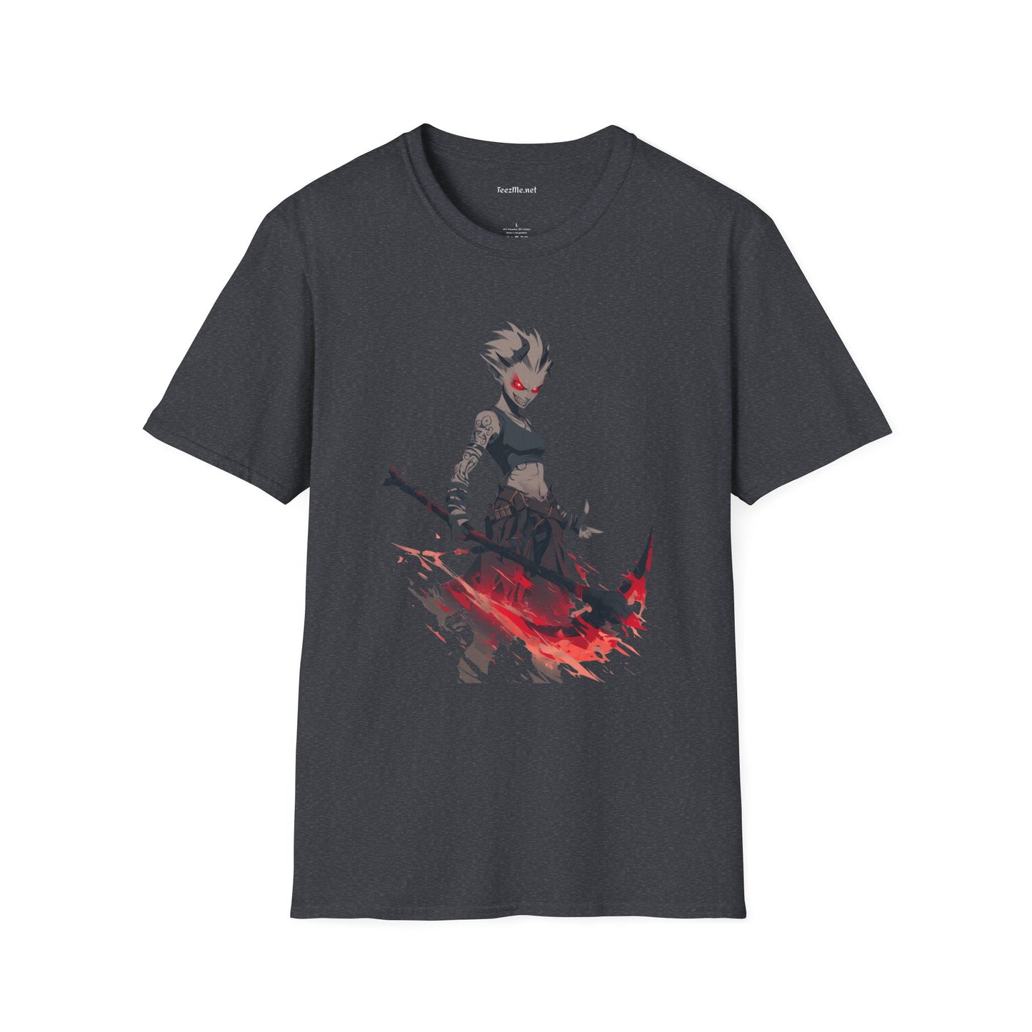 Anime Demon Girl Unisex Softstyle T-Shirt 100% Cotton Graphic