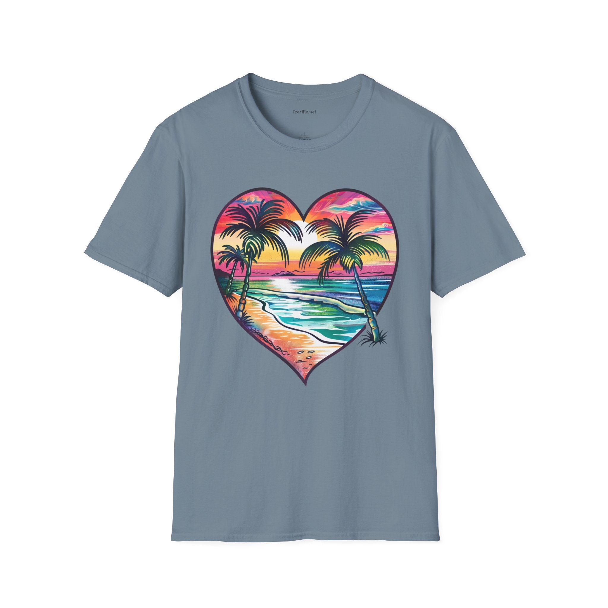 Beach Watercolor2 Unisex Soft T-Shirt 100% Cotton Graphic