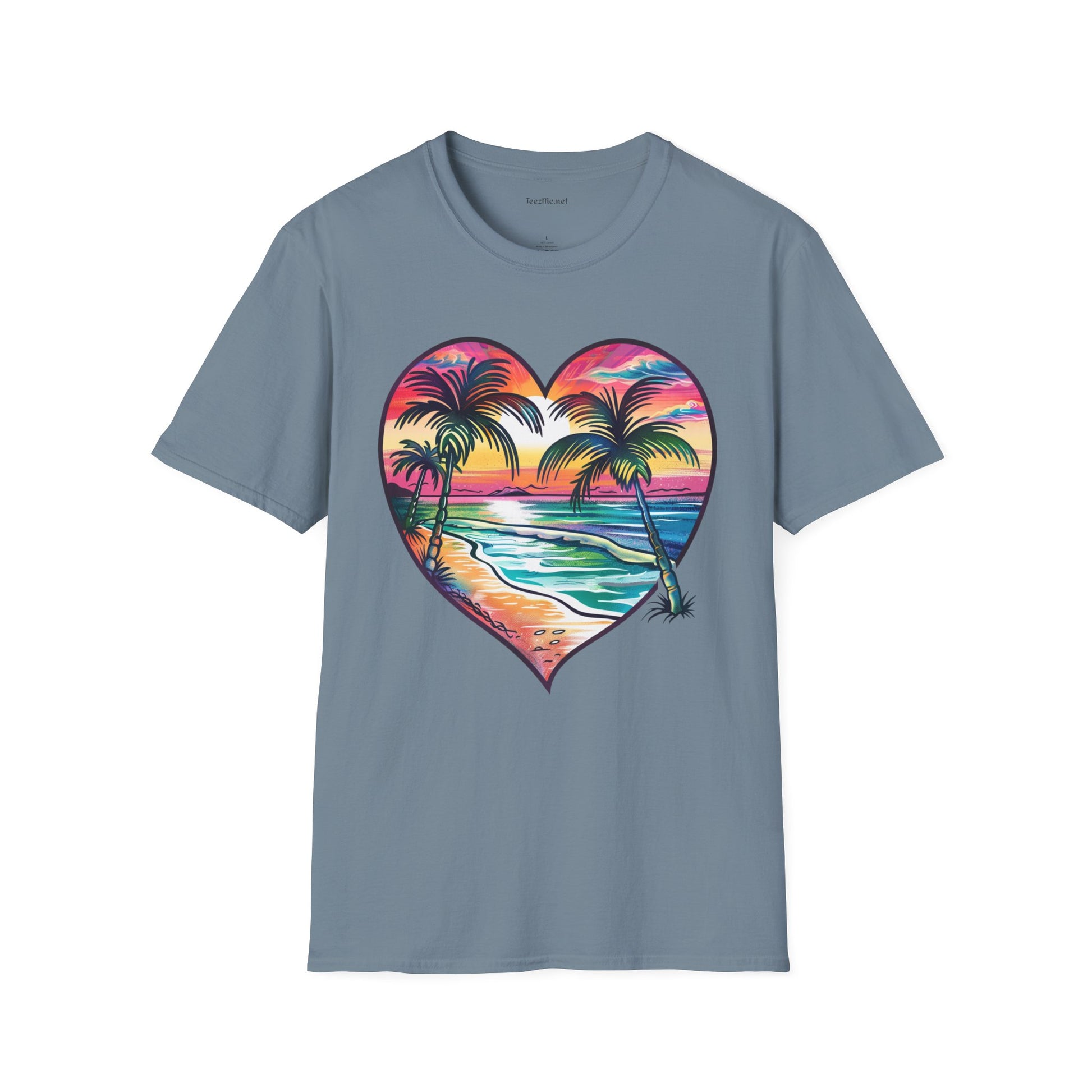 Beach Watercolor2 Unisex Soft T-Shirt 100% Cotton Graphic